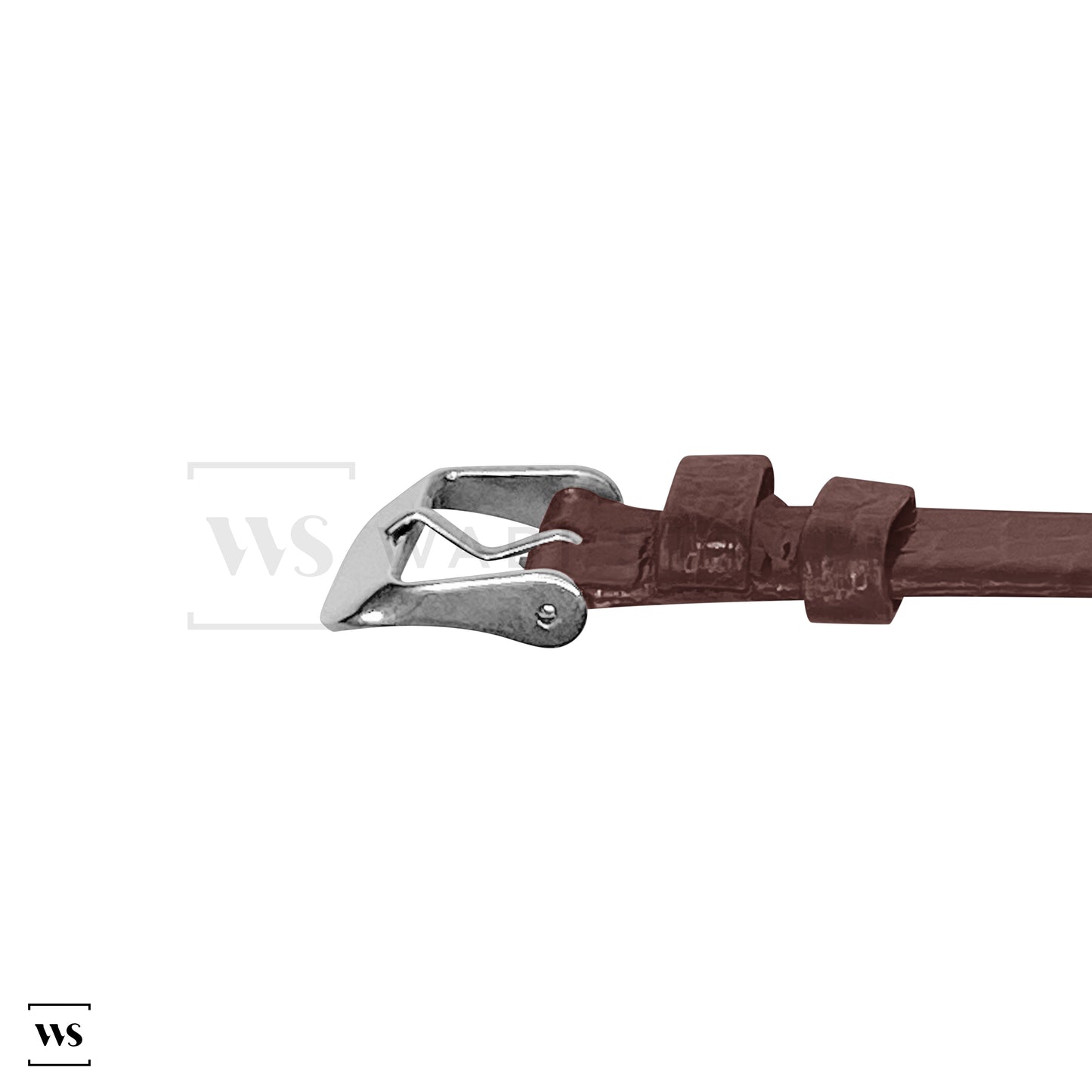 Brown Alligator Grain Embossed Leather Strap