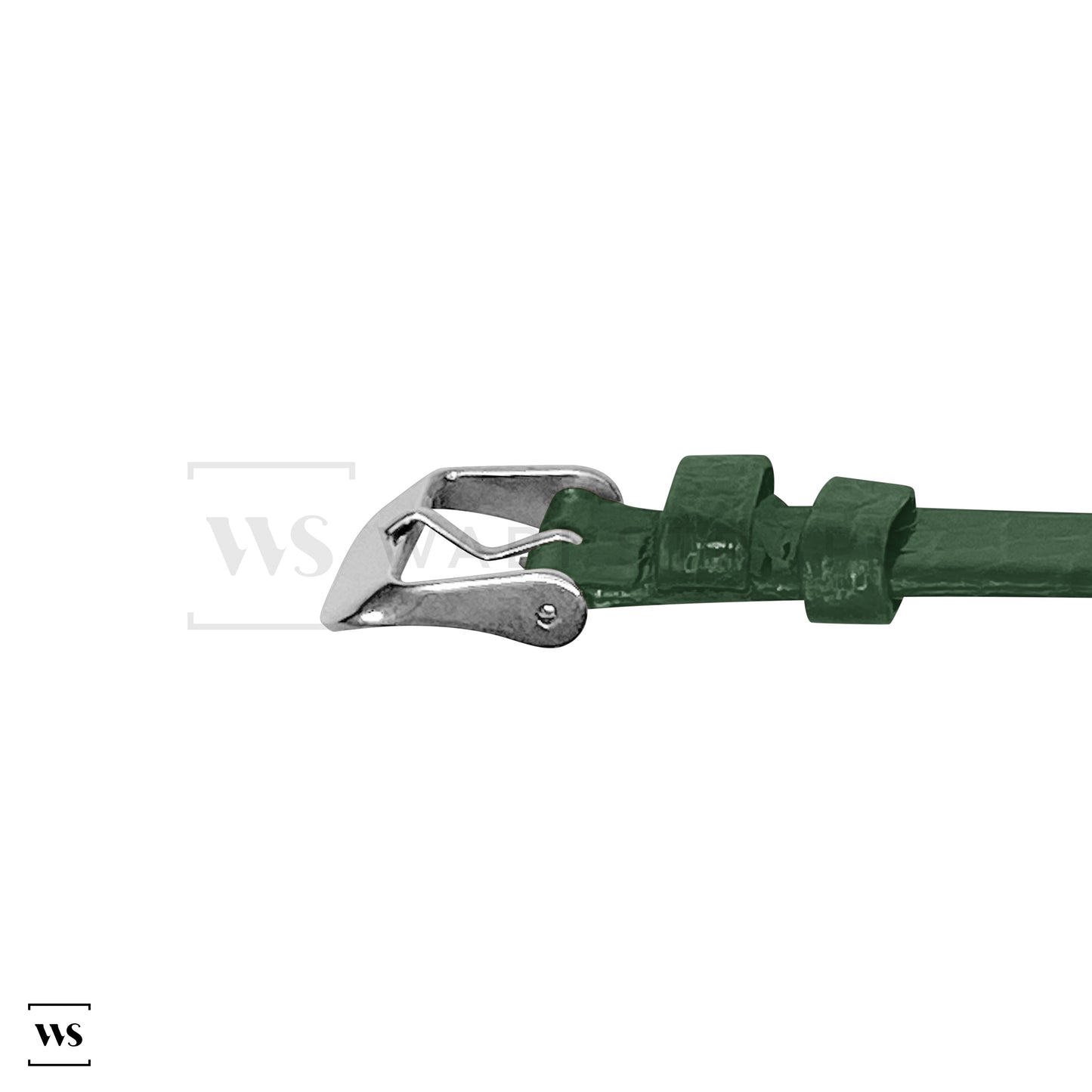 Green Alligator Grain Embossed Leather Strap