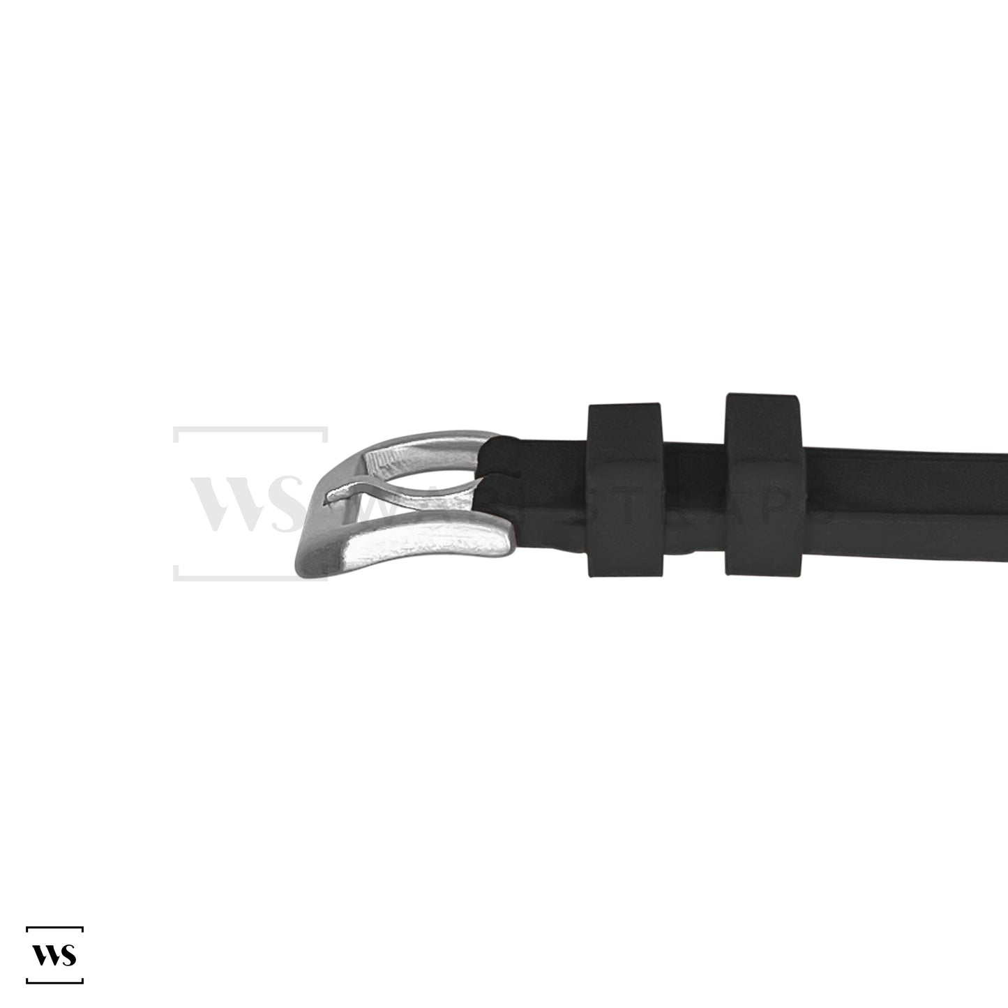 Black Aviator Tapered Rubber Strap