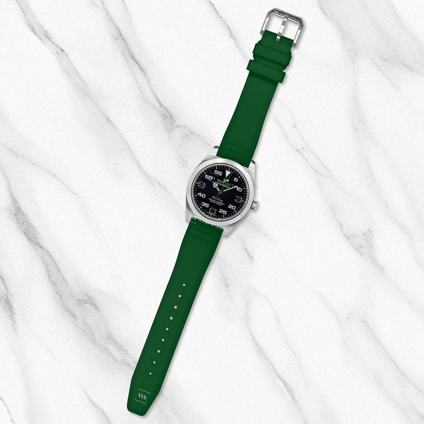 Green Aviator Tapered Rubber Strap