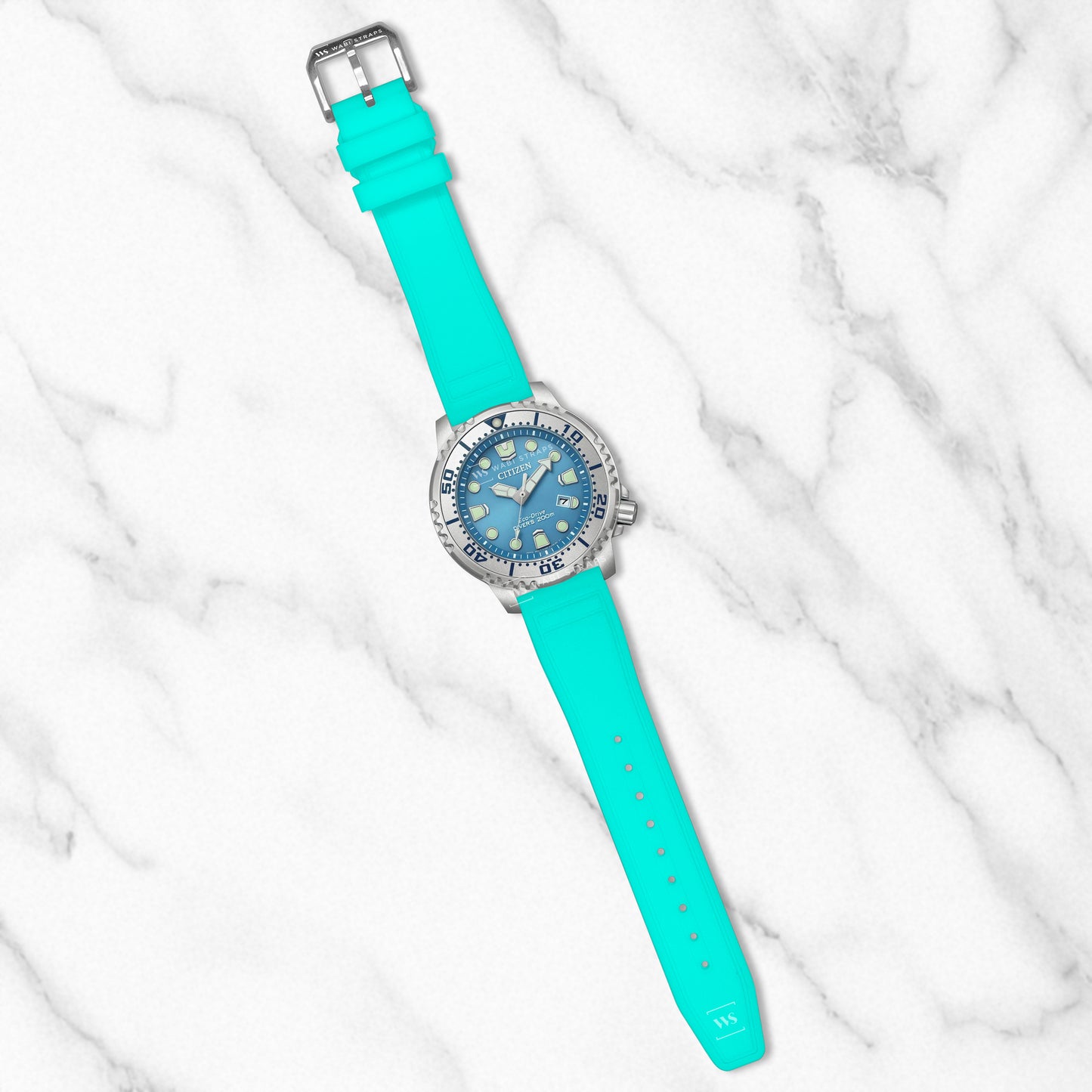 Sky Blue Aviator Tapered Rubber Strap