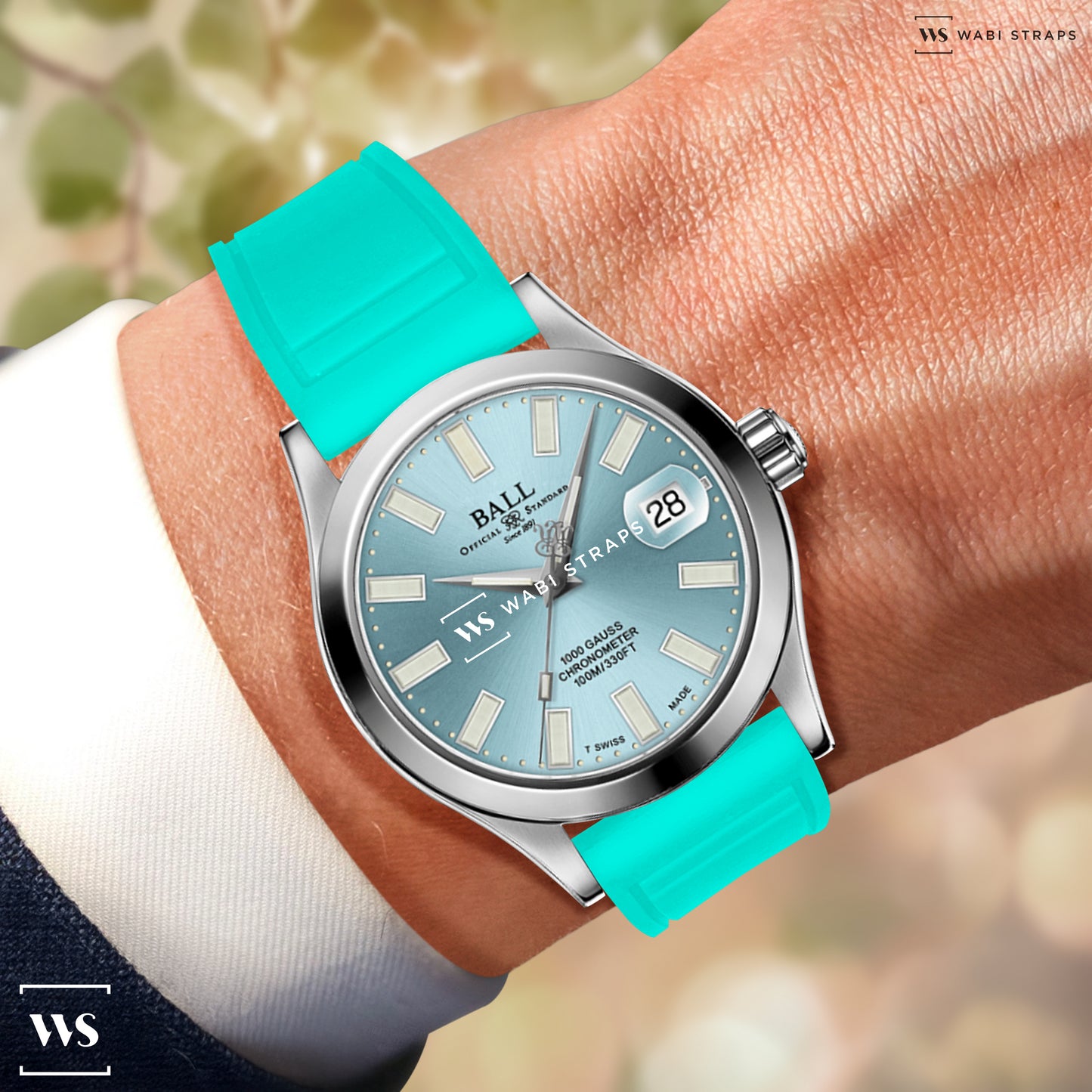 Sky Blue Aviator Tapered Rubber Strap