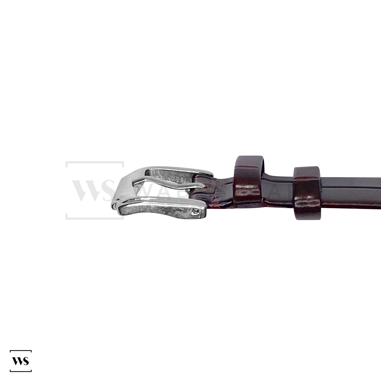 Brown Bamboo Grain Flat Leather Strap