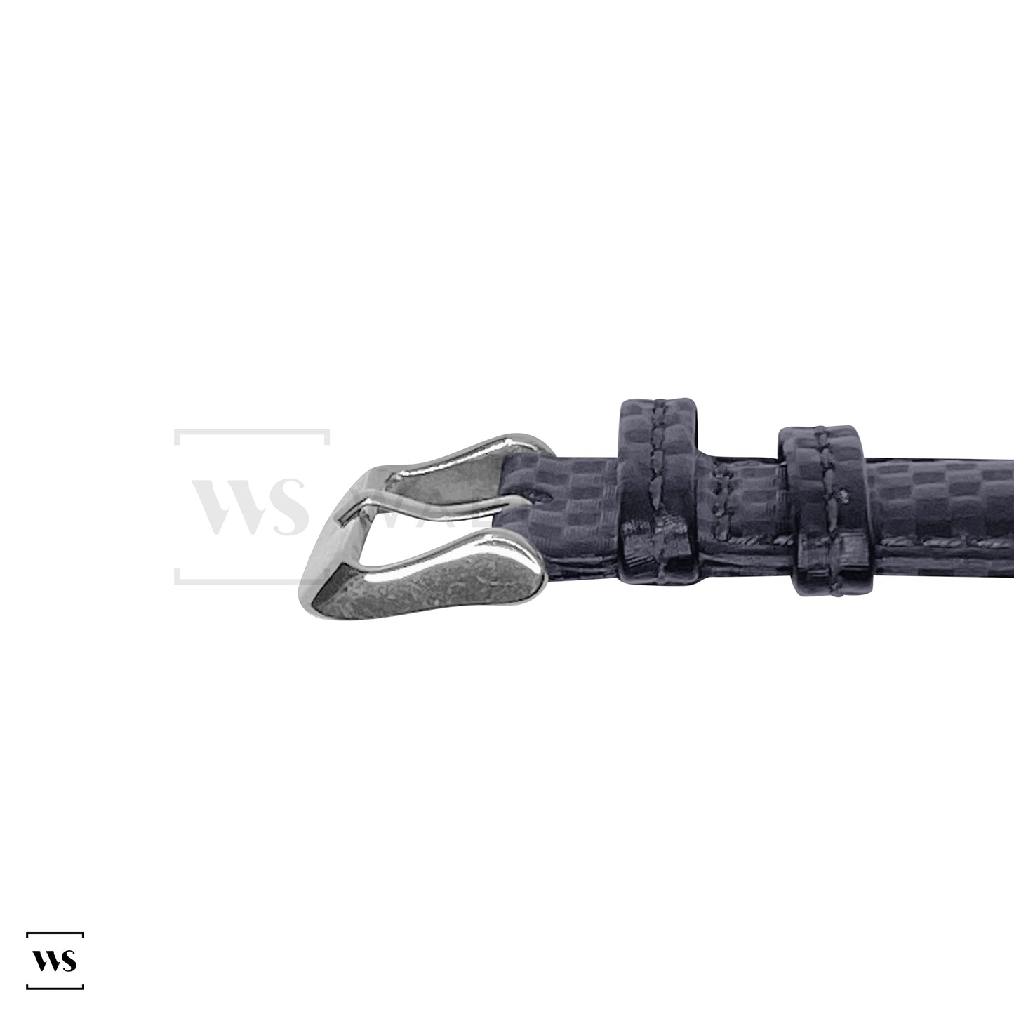 Black Carbon Fibre Leather Strap