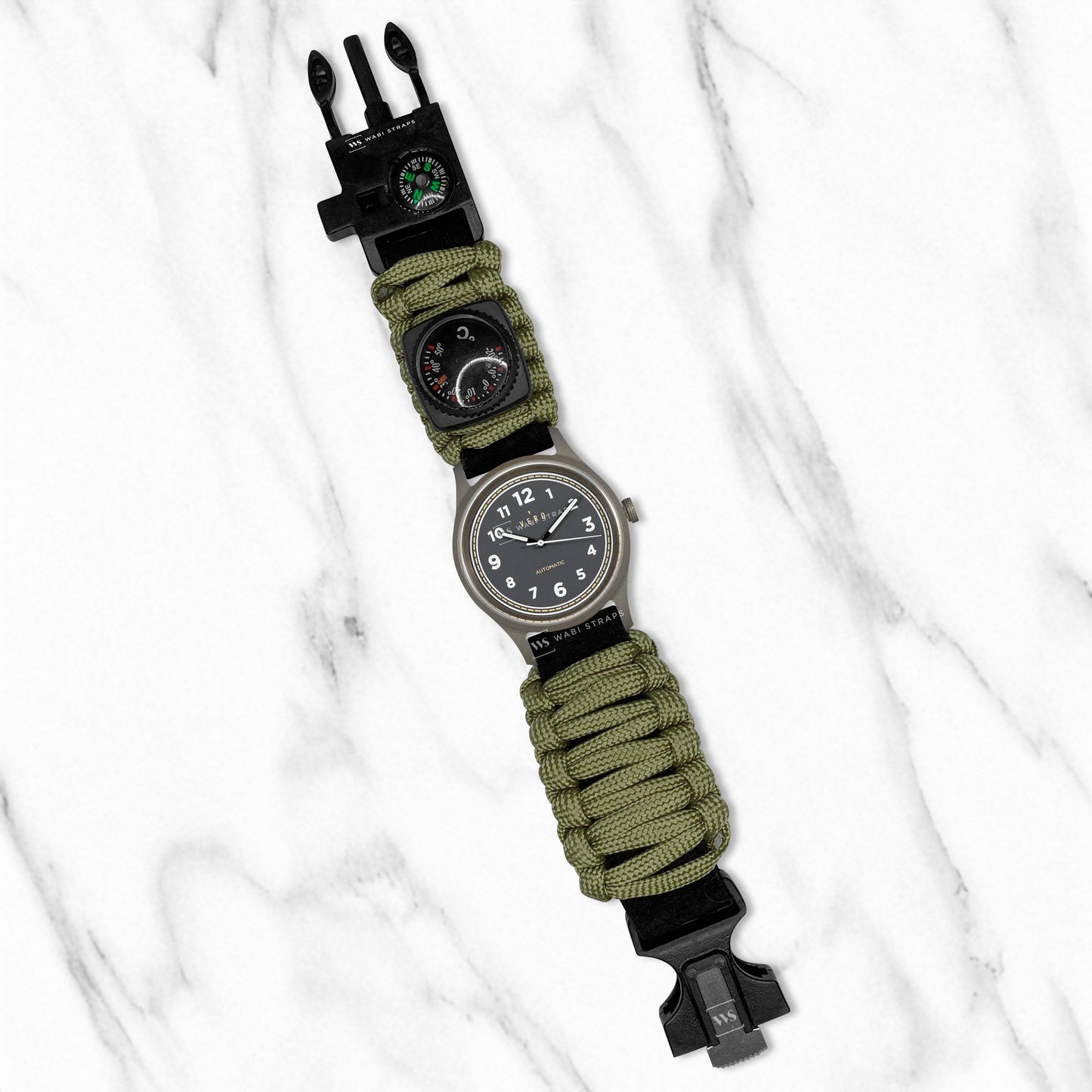Green Climbing Rope Compass Watch Strap