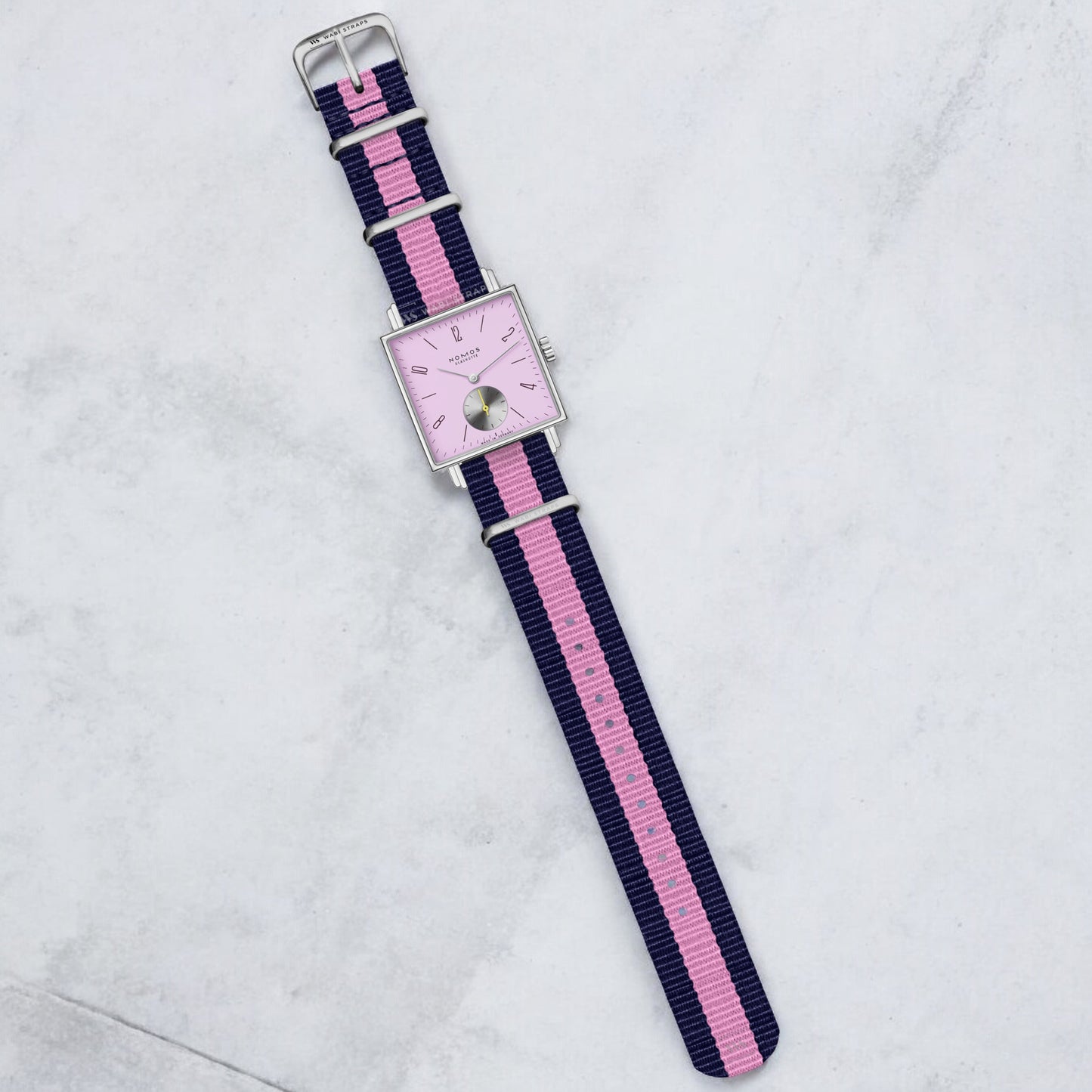Blue & Pink Classic British Military Watch Strap