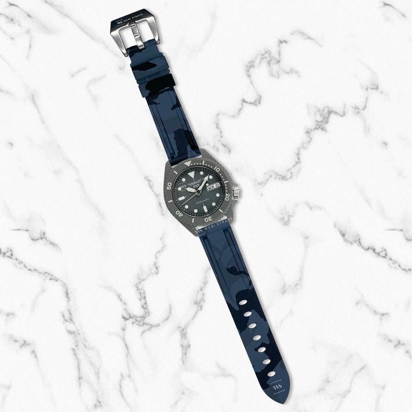 Grey Military Camo Vulcanised Strap