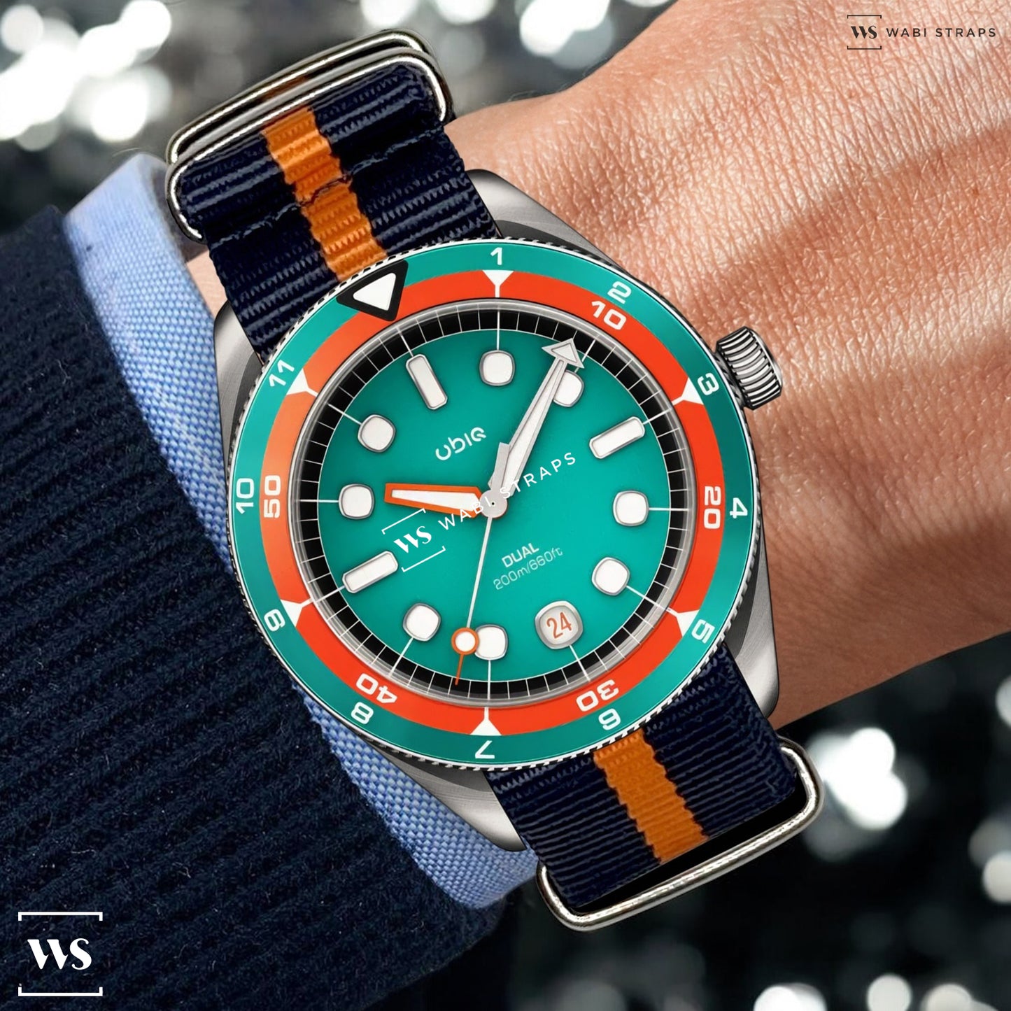 Navy Blue & Orange Diver British Military Watch Strap