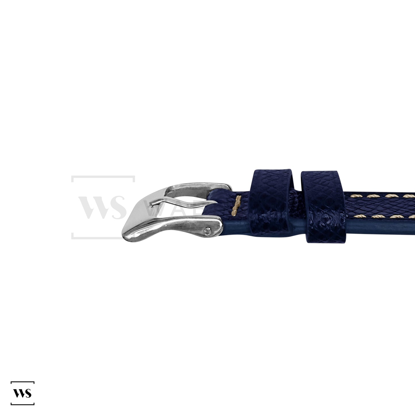 Indigo Epsom Pebbled Texture Leather Strap