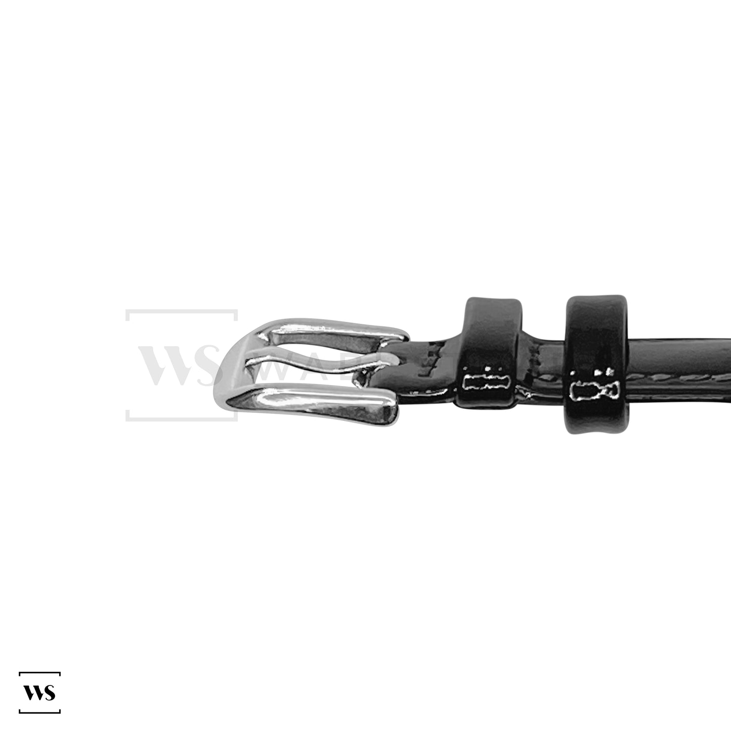 Black Glossy Smooth Leather Strap