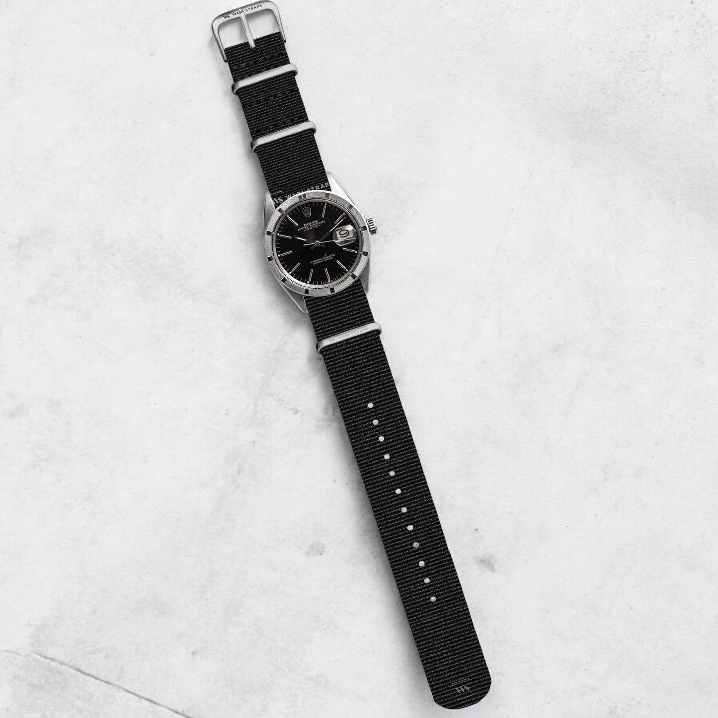 Black Plain Basic British Military Watch Strap