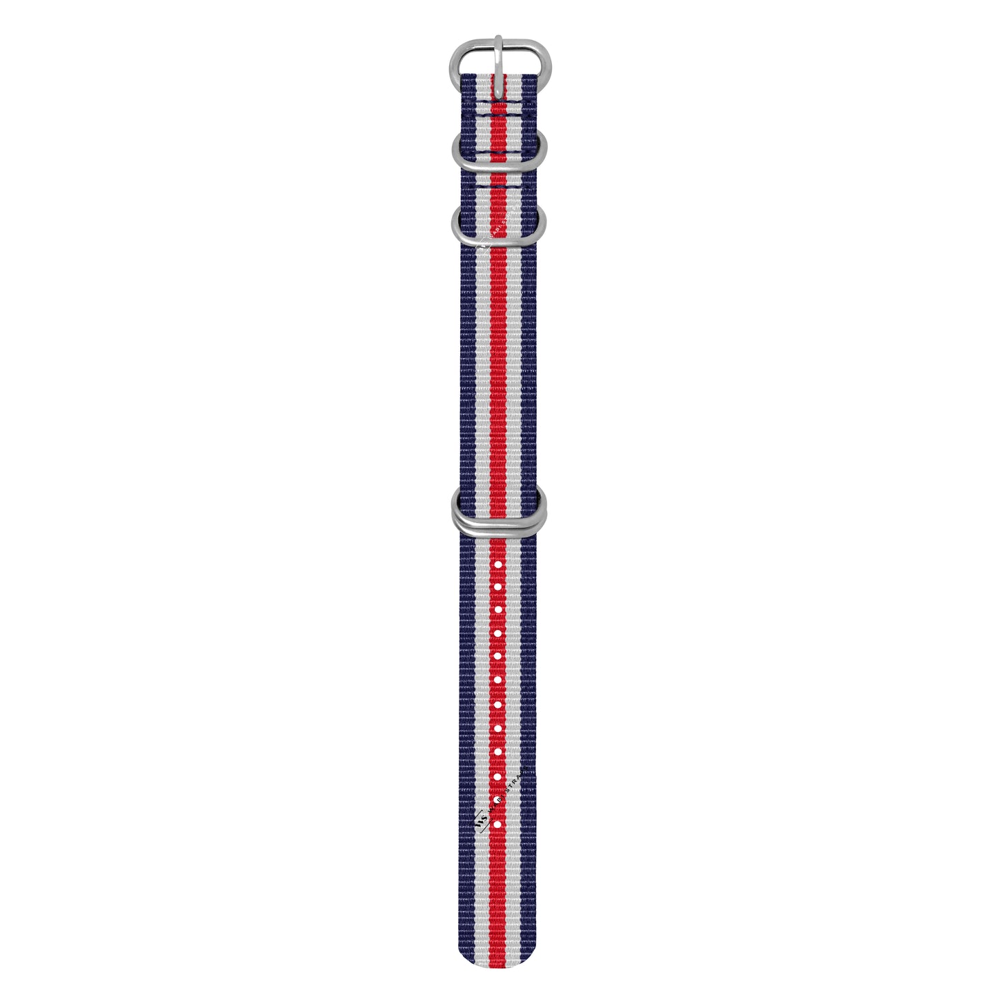 Blue, White & Red Striped 5-Ring Hardware NavSpec British Military Strap