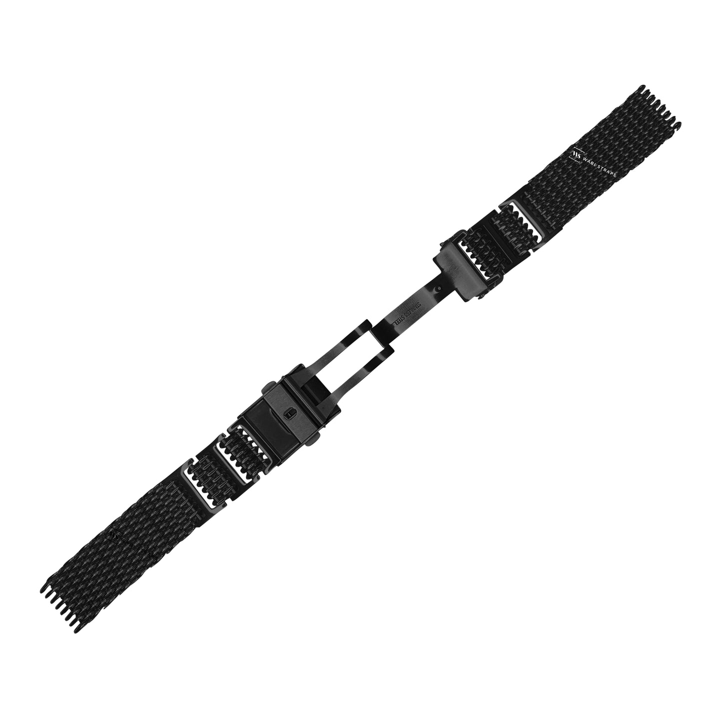 Black H-Link Shark Mesh Extended Metal Bracelet