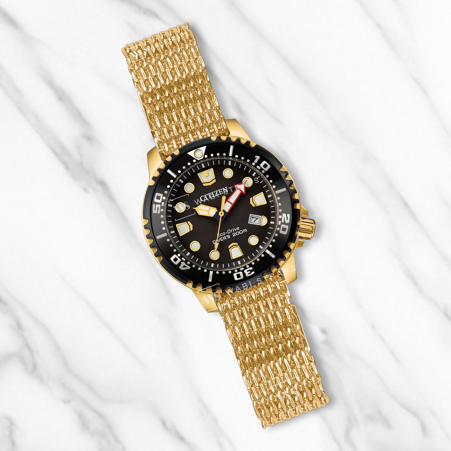 Gold H-Link Shark Mesh Extended Metal Bracelet