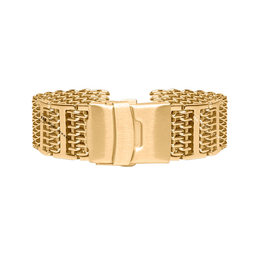 Gold H-Link Shark Mesh Extended Metal Bracelet