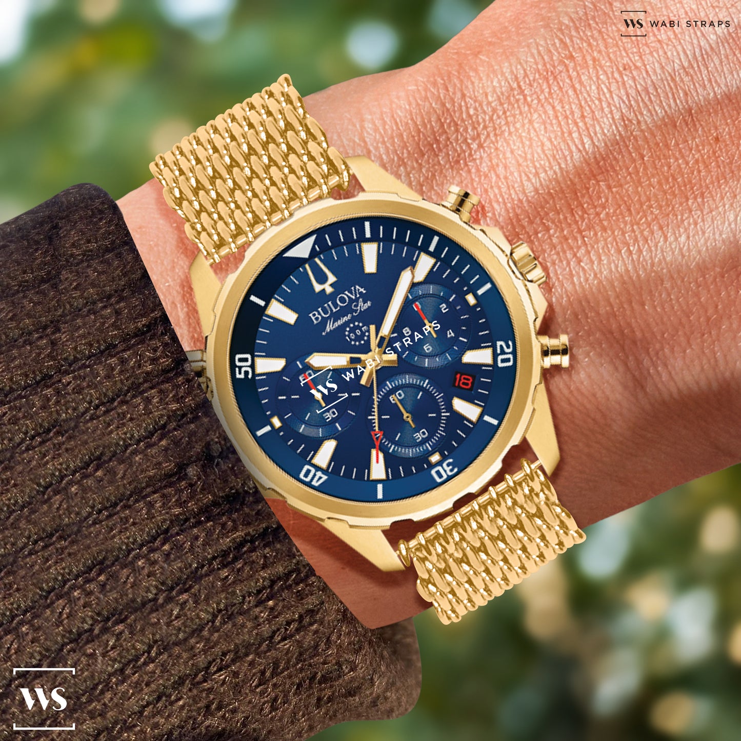 Gold H-Link Shark Mesh Extended Metal Bracelet