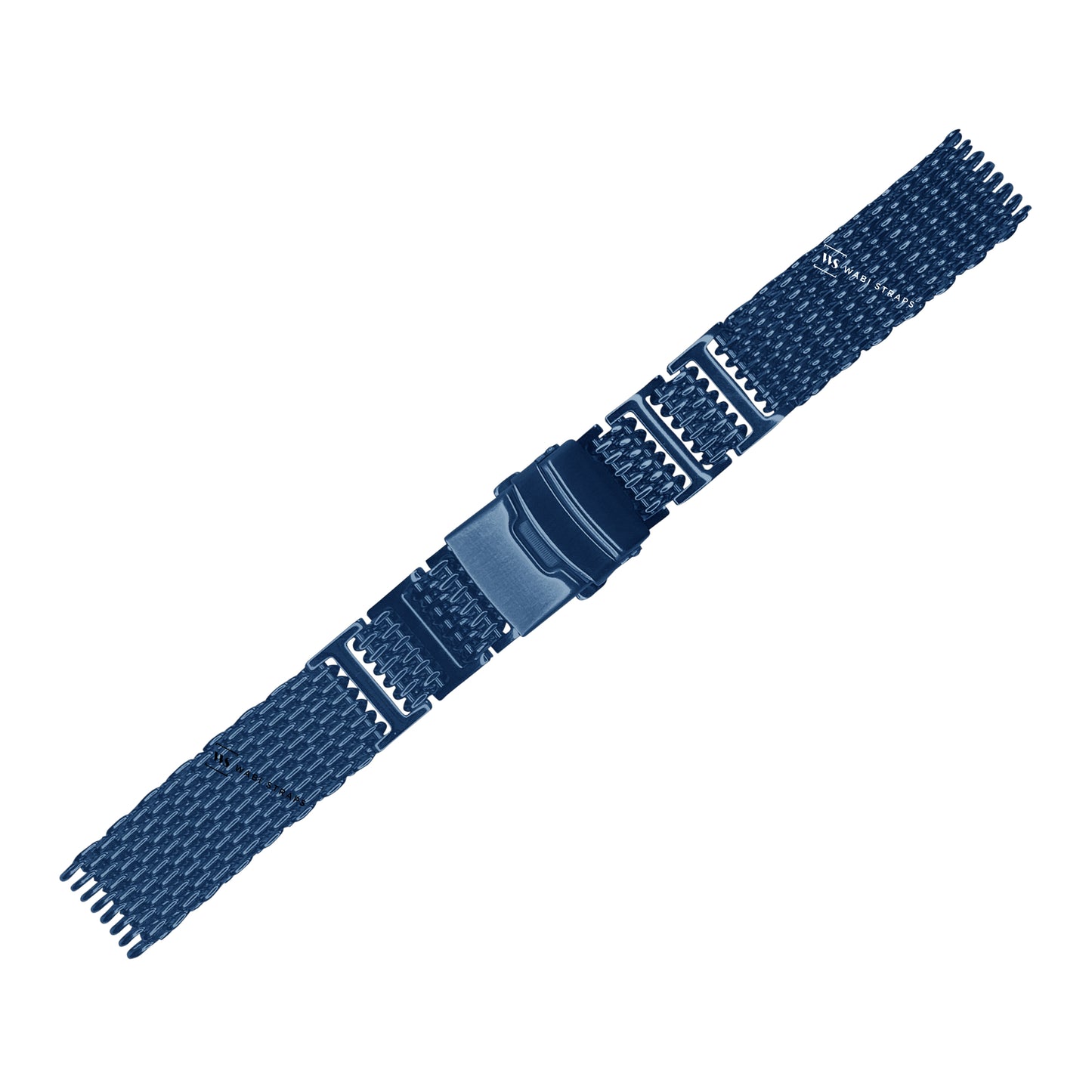 Blue H-Link Shark Mesh Extended Metal Bracelet
