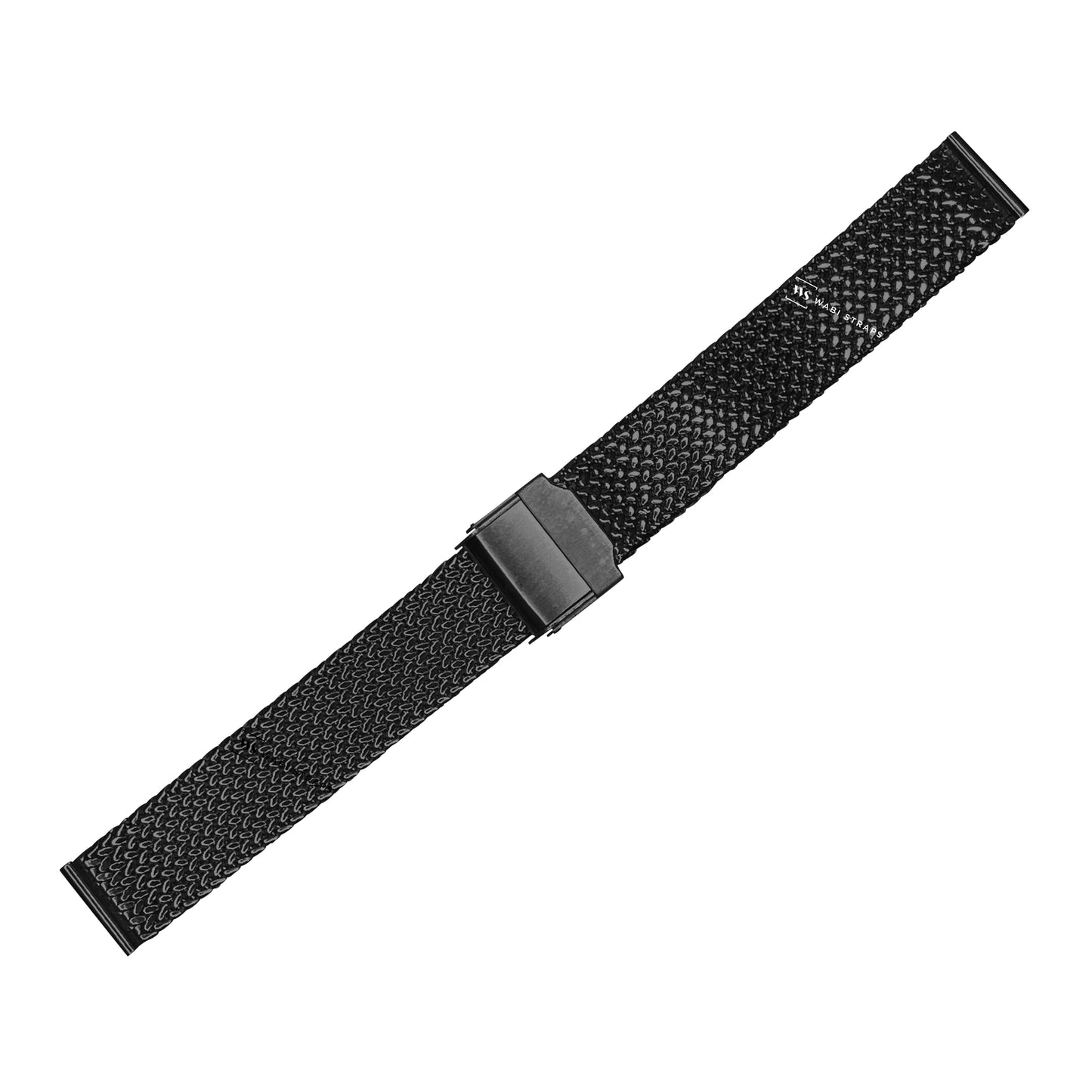 Black Herringbone Mesh Weave Metal Bracelet