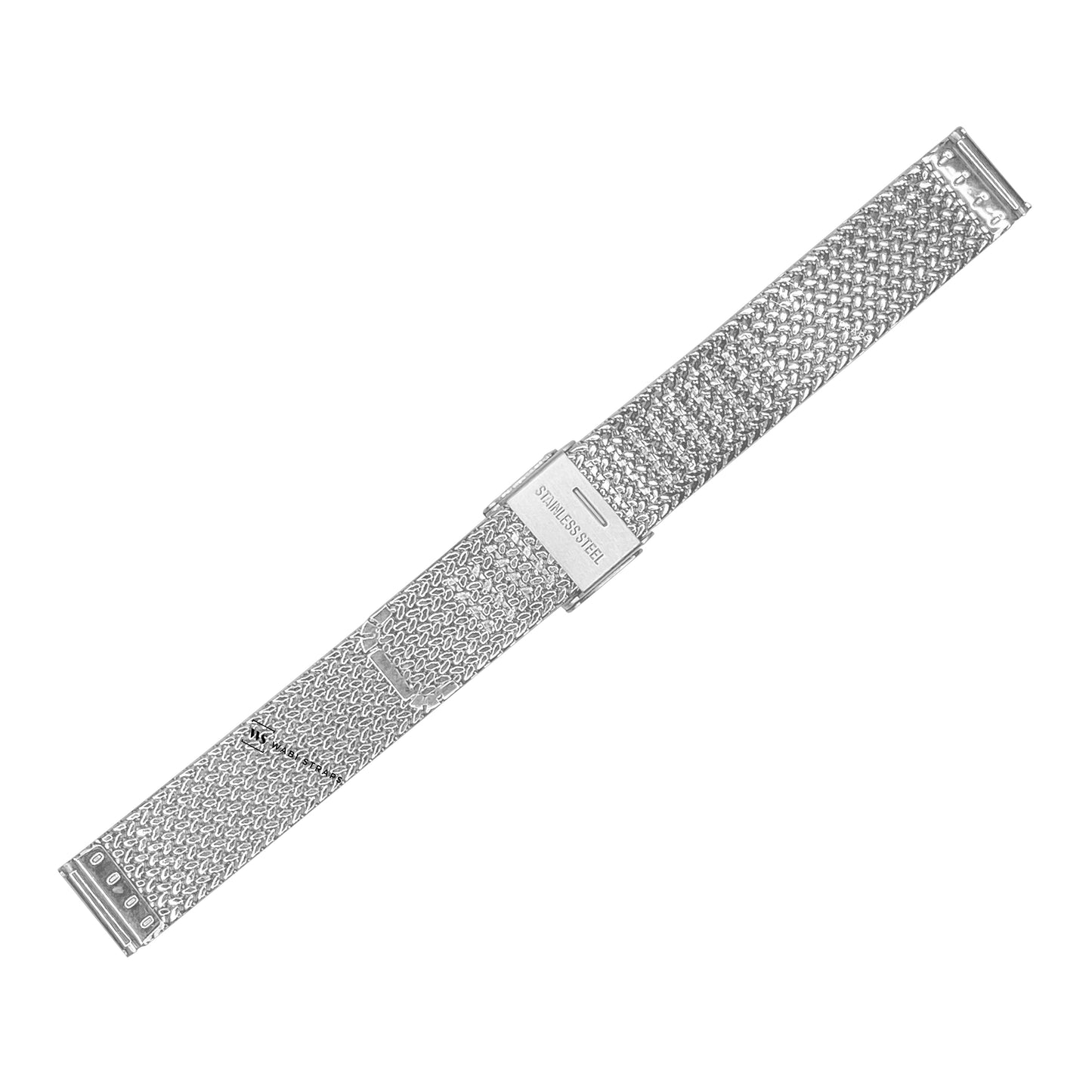 Silver Herringbone Mesh Weave Metal Bracelet
