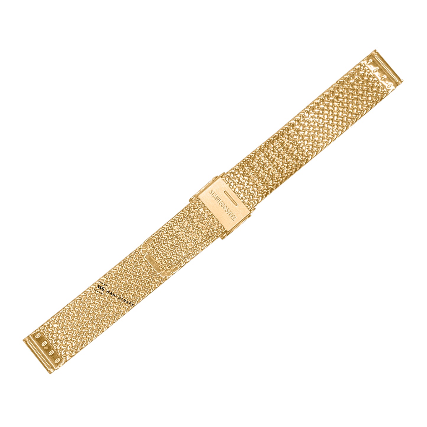 Gold Herringbone Mesh Weave Metal Bracelet