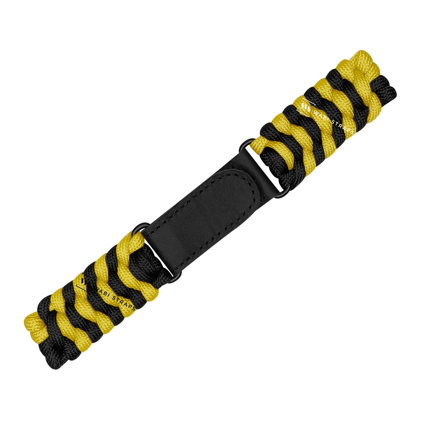 Black Yellow Paracord Rope Velcro Watch Strap