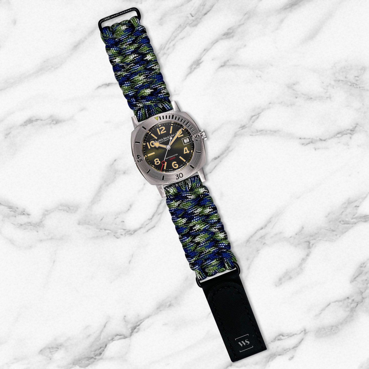 Multi Green Paracord Rope Velcro Watch Strap