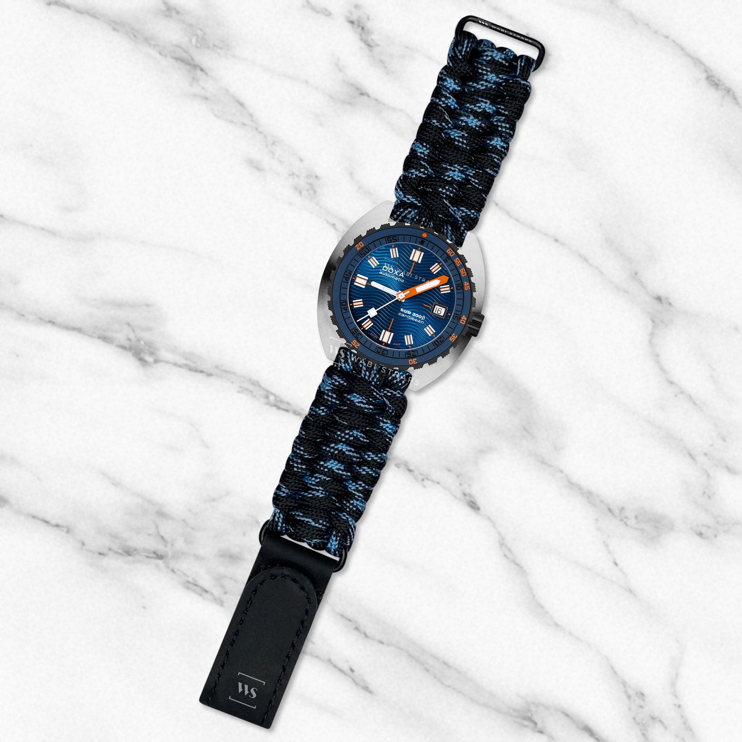 Multi Blue Paracord Rope Velcro Watch Strap