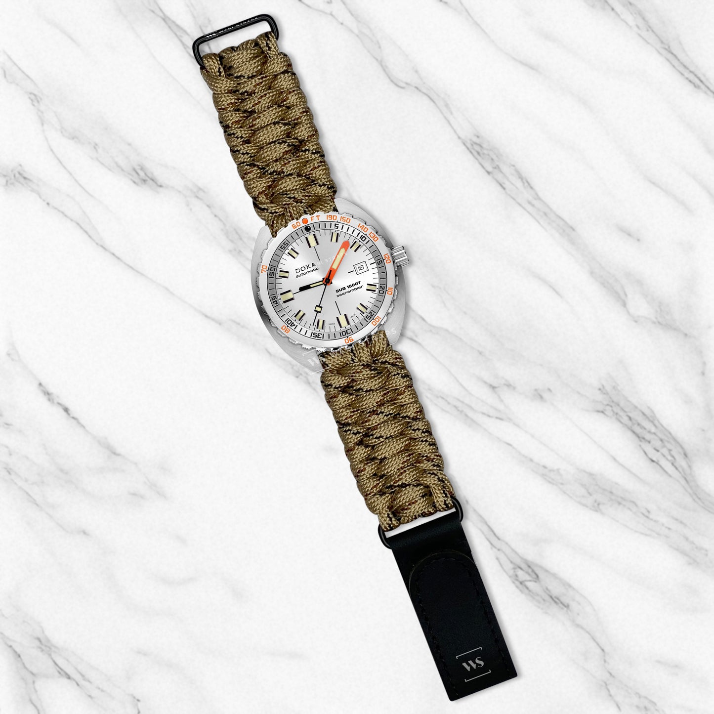 Multi Beige Paracord Rope Velcro Watch Strap