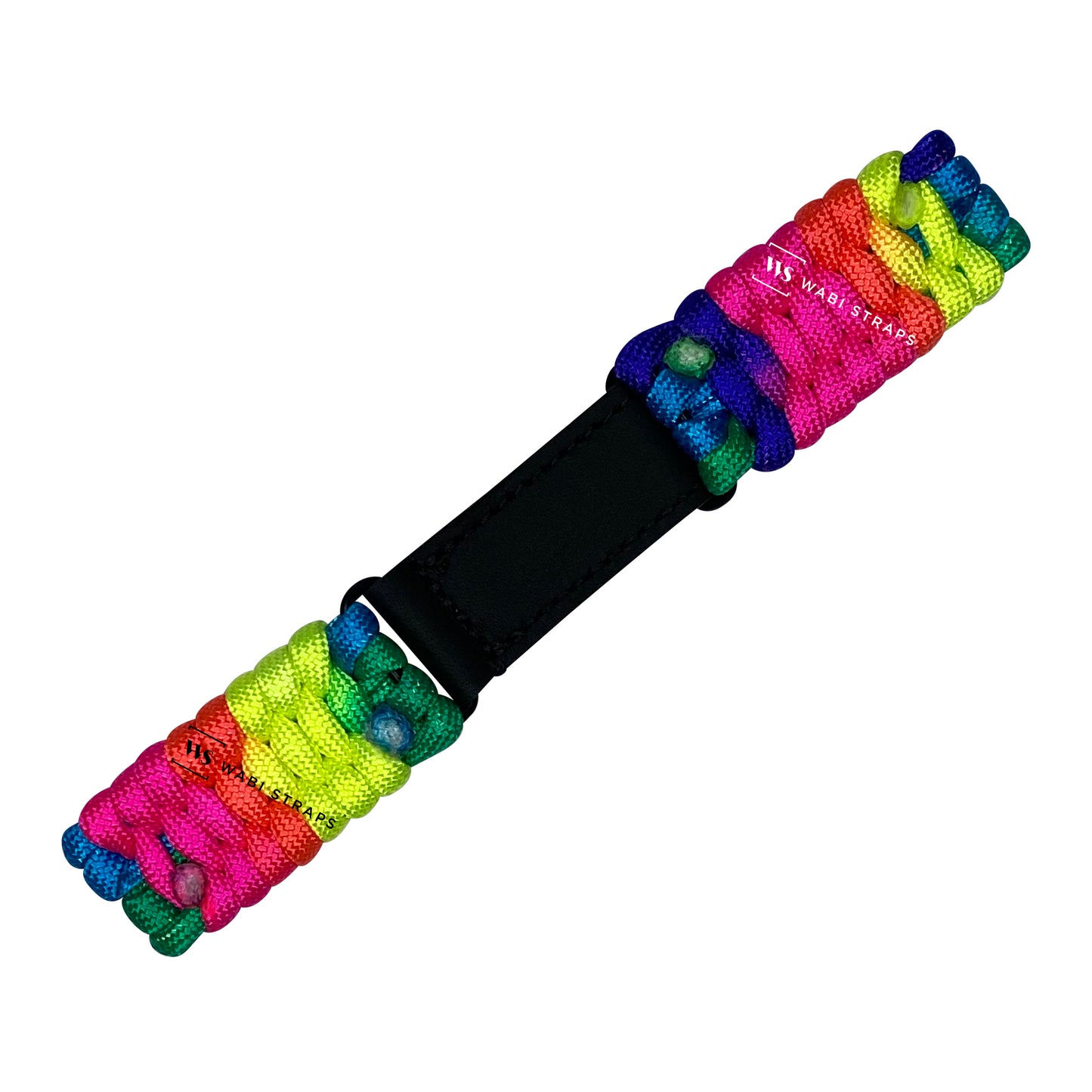 Rainbow Paracord Rope Velcro Watch Strap