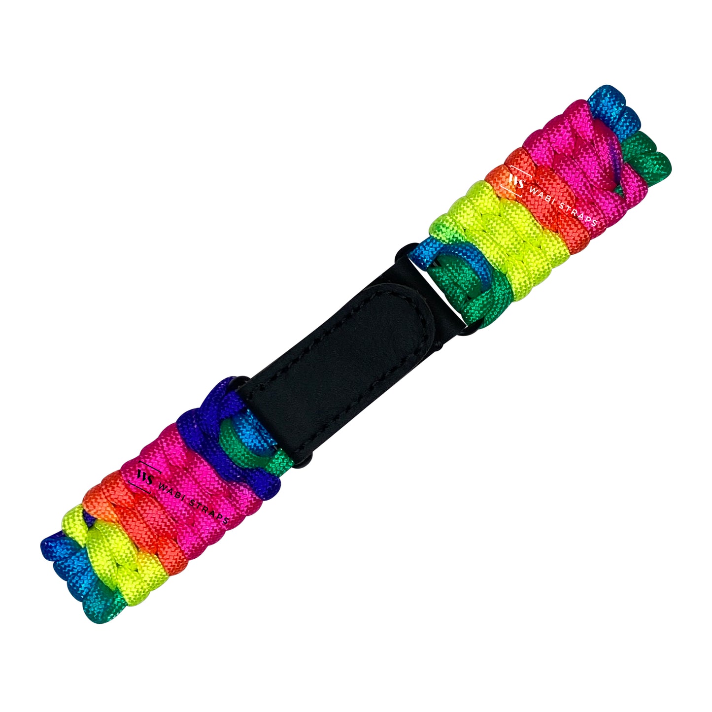 Rainbow Paracord Rope Velcro Watch Strap