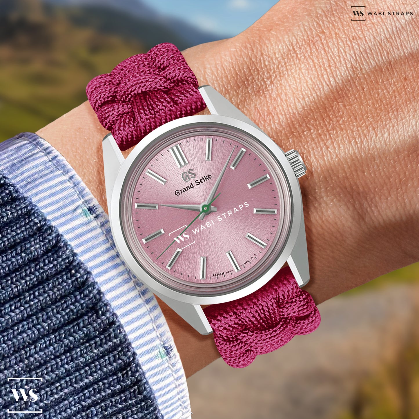 Pink Paracord Rope Velcro Watch Strap