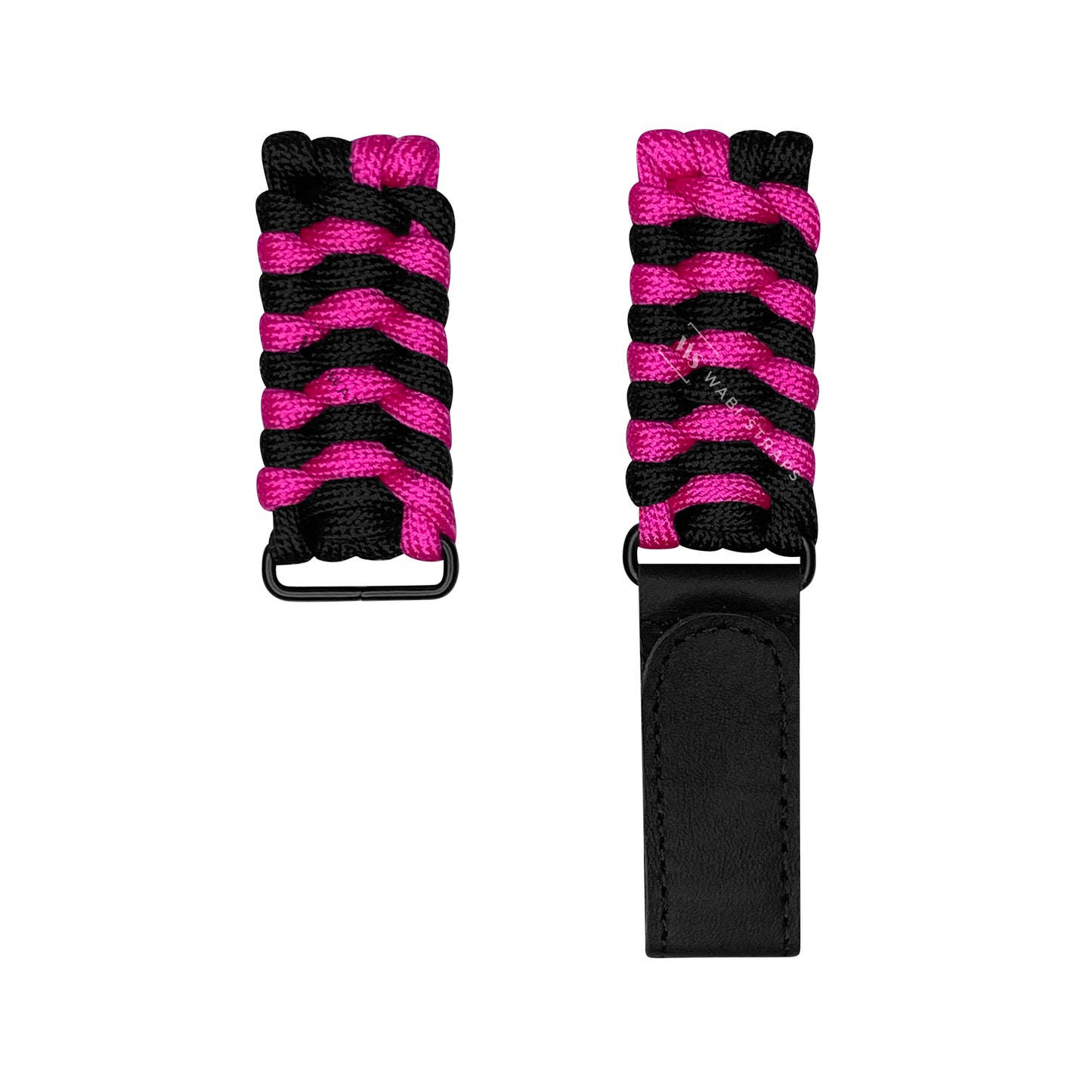 Black Pink Paracord Rope Velcro Watch Strap
