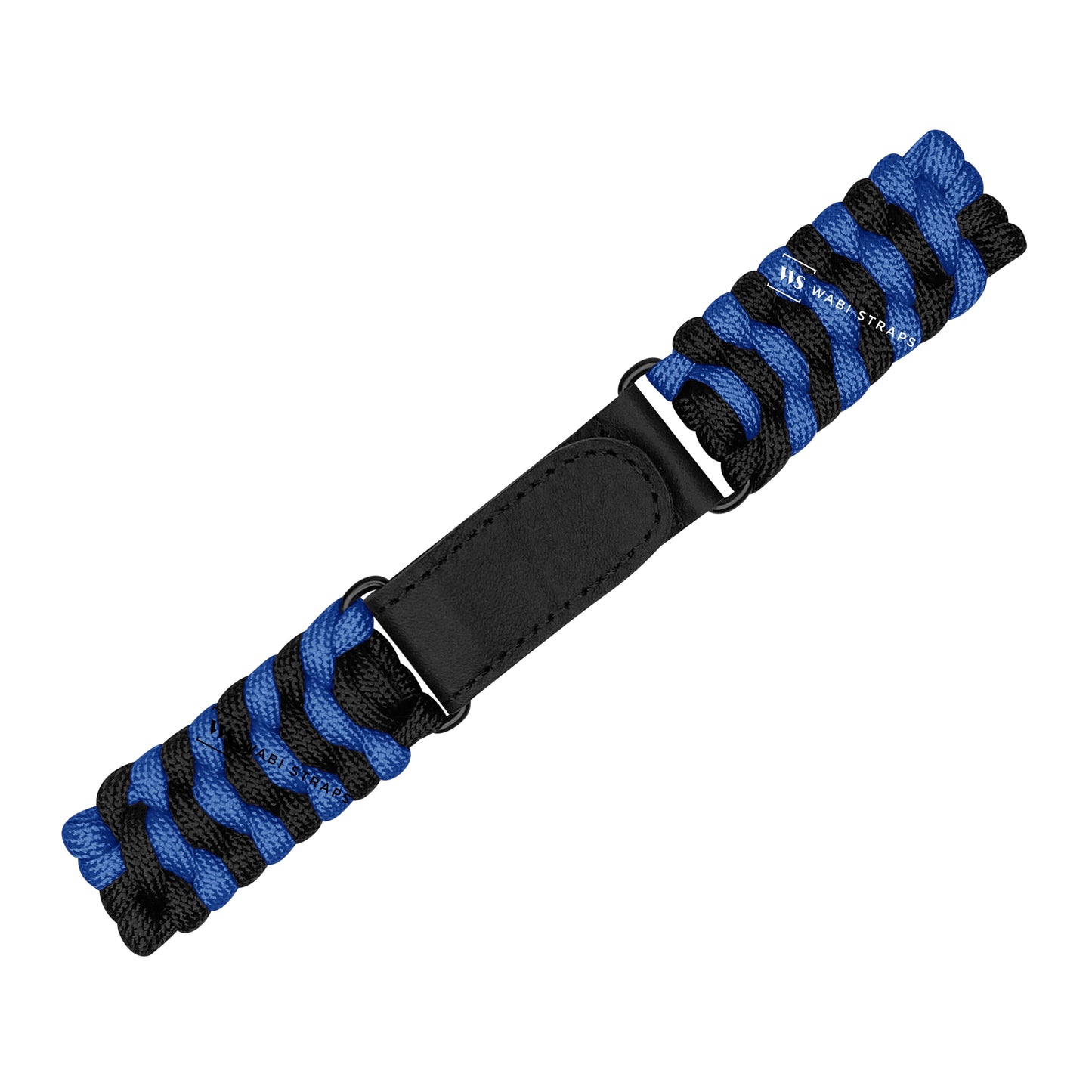 Black Blue Paracord Rope Velcro Watch Strap