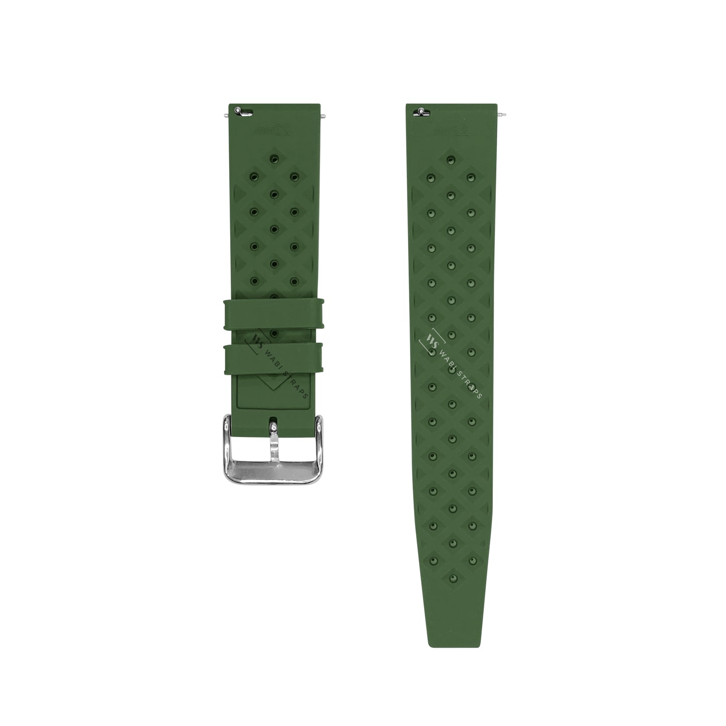 Green Vintage Perforated Tropical Strap