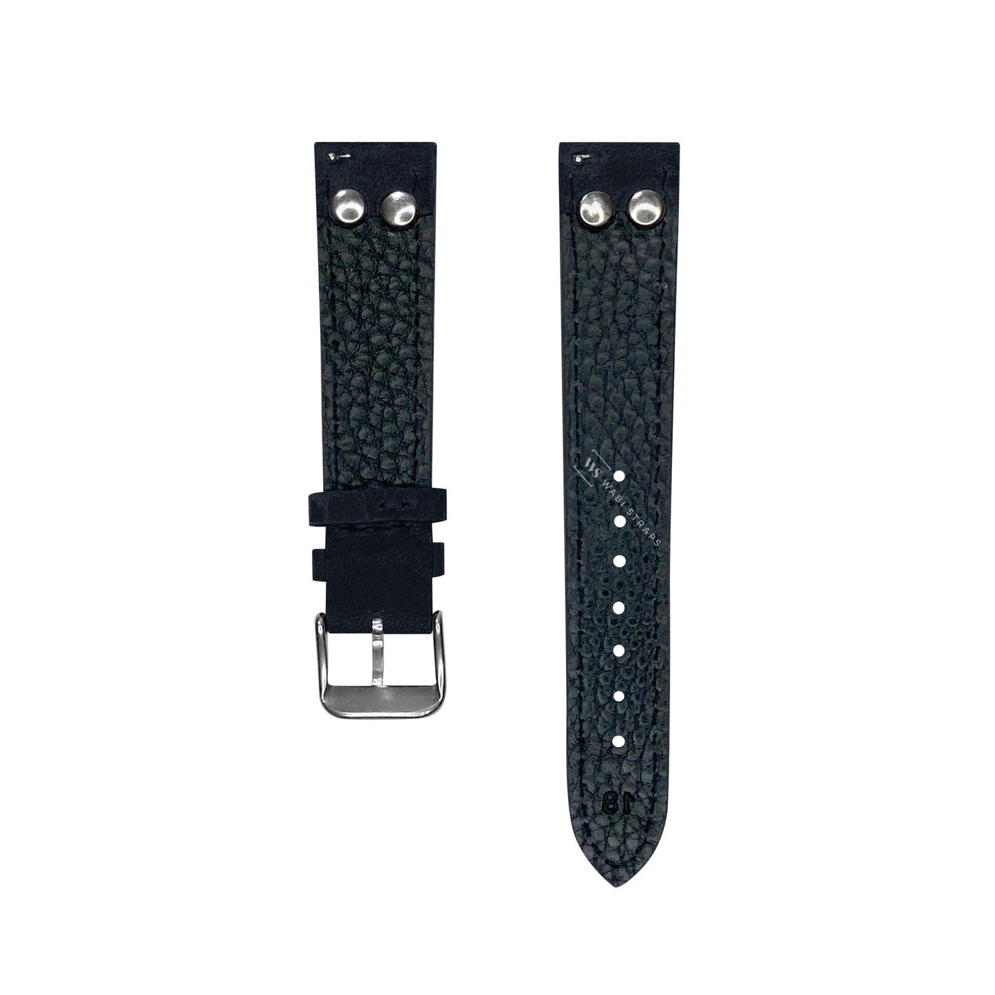 Blue Aviator Crazy Horse Riveted Leather Strap