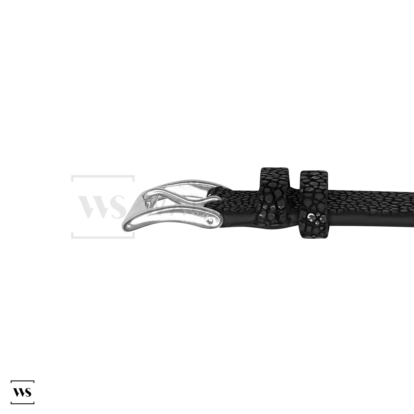 Black Polished Stingray Skin Strap