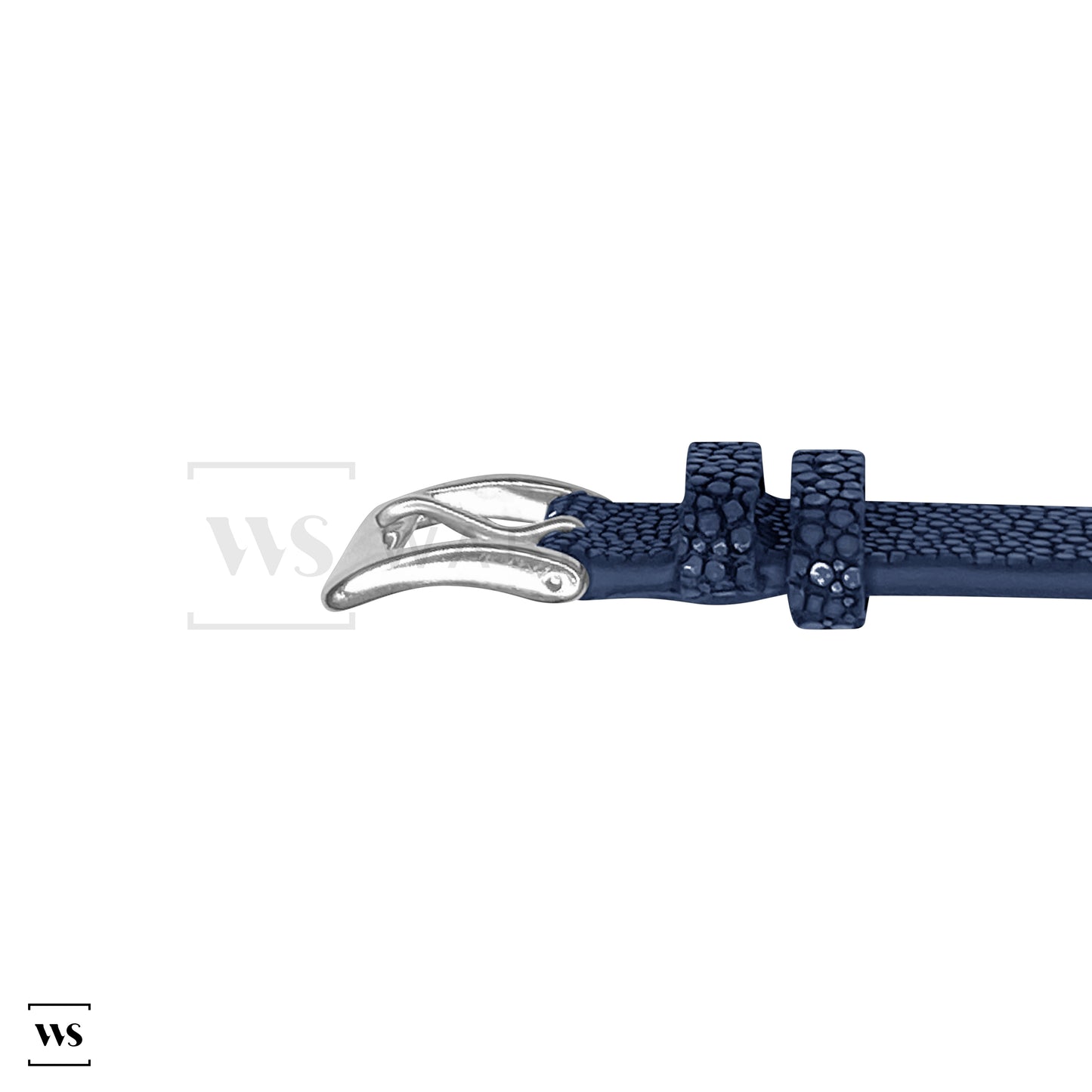Blue Polished Stingray Skin Strap