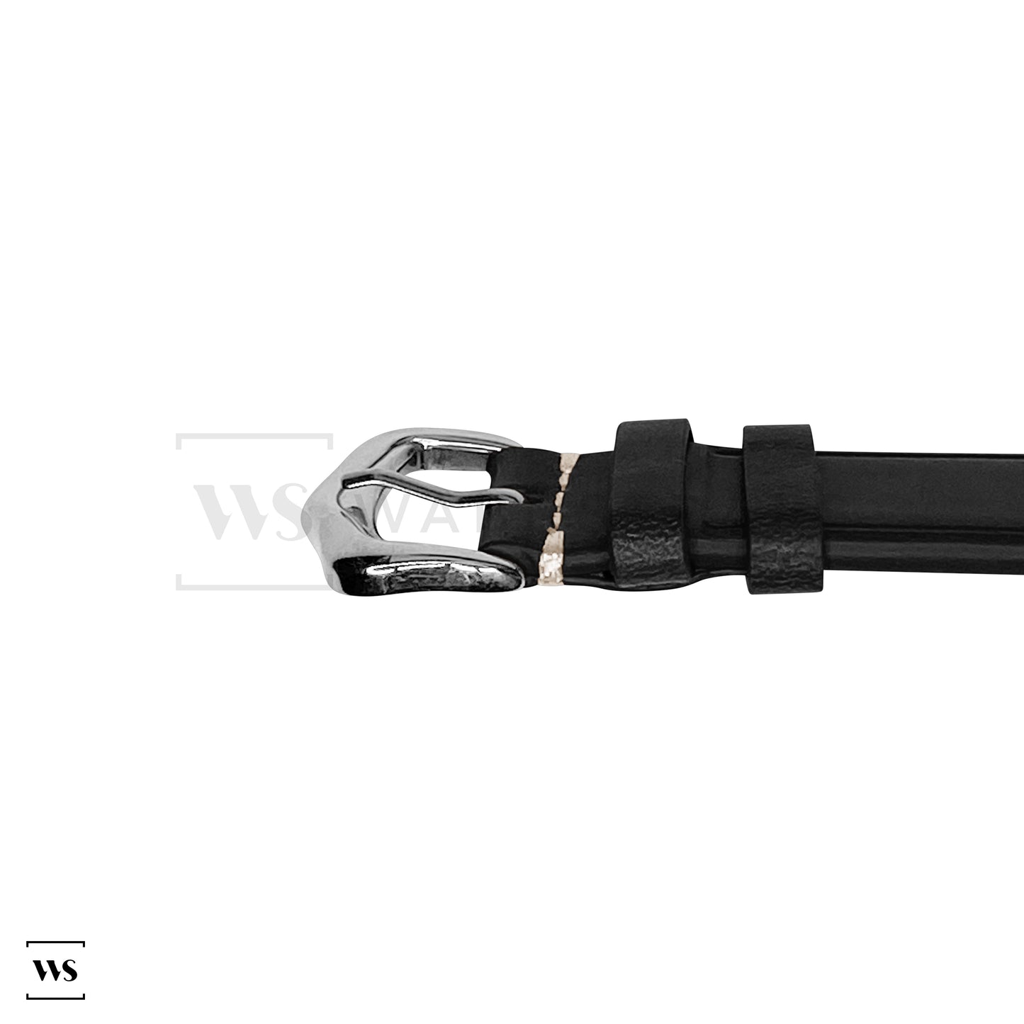 Black Two Stitch Oiled Leather Strap