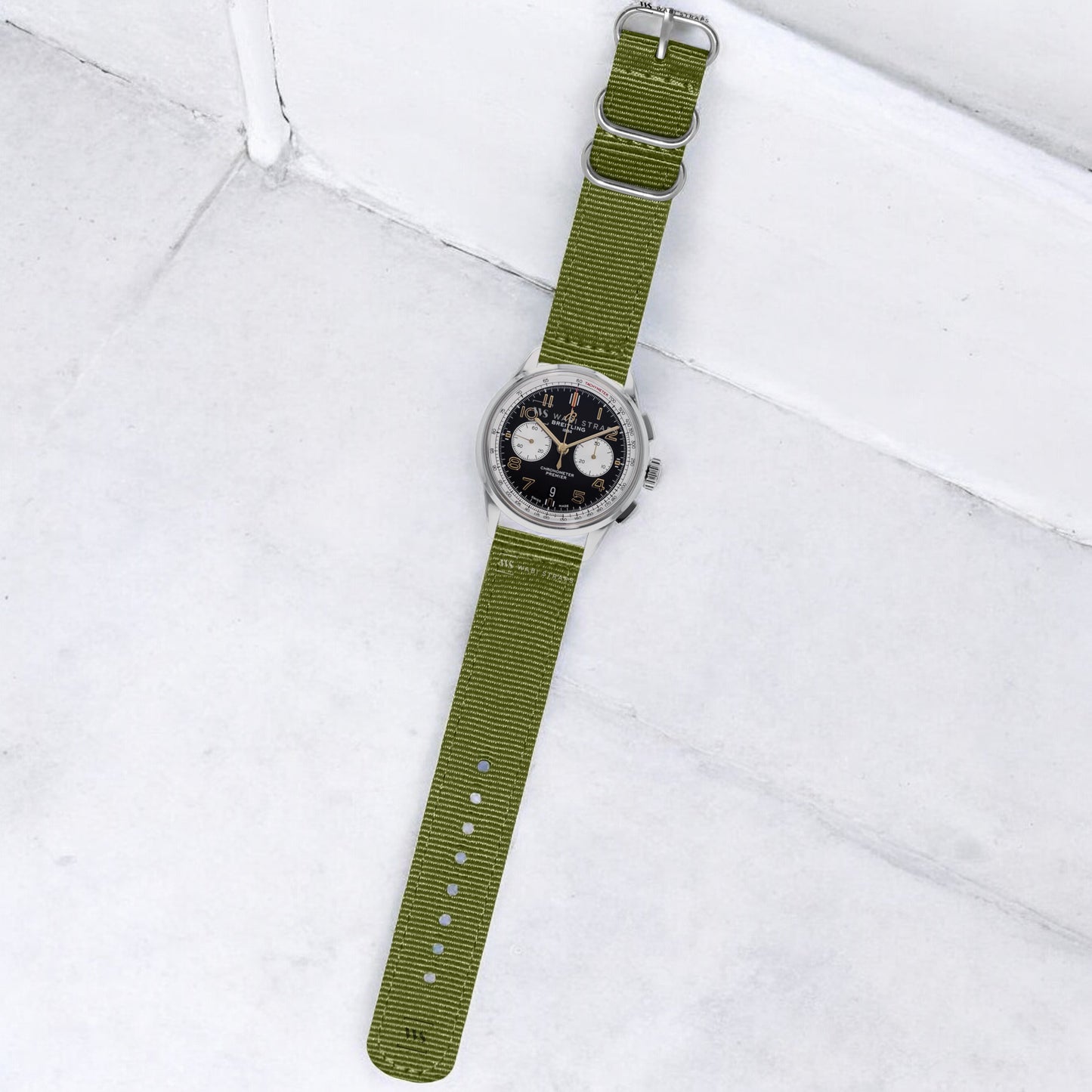 Army Green Basic 3-Ring Hardware Two Piece NavSpec British Military Strap