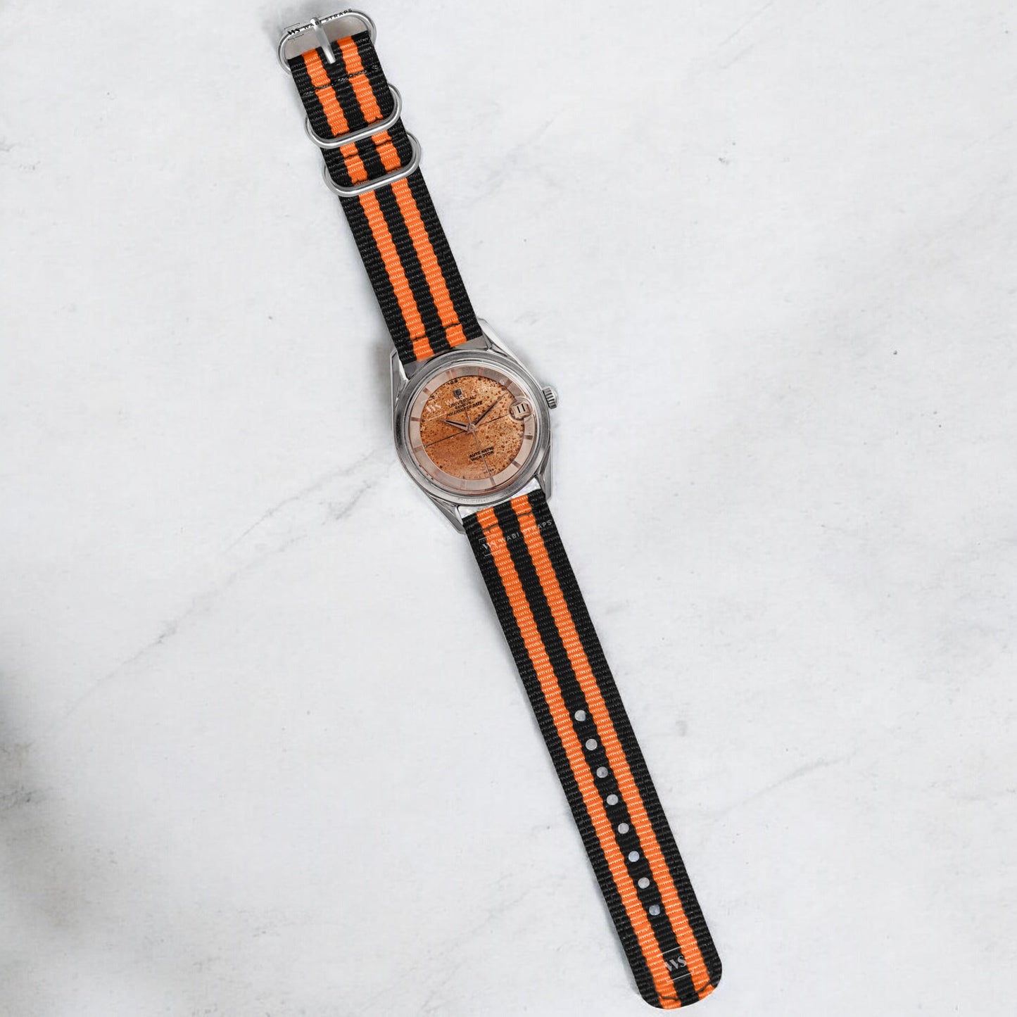 Black & Orange 3-Ring Hardware Two Piece NavSpec British Military Strap