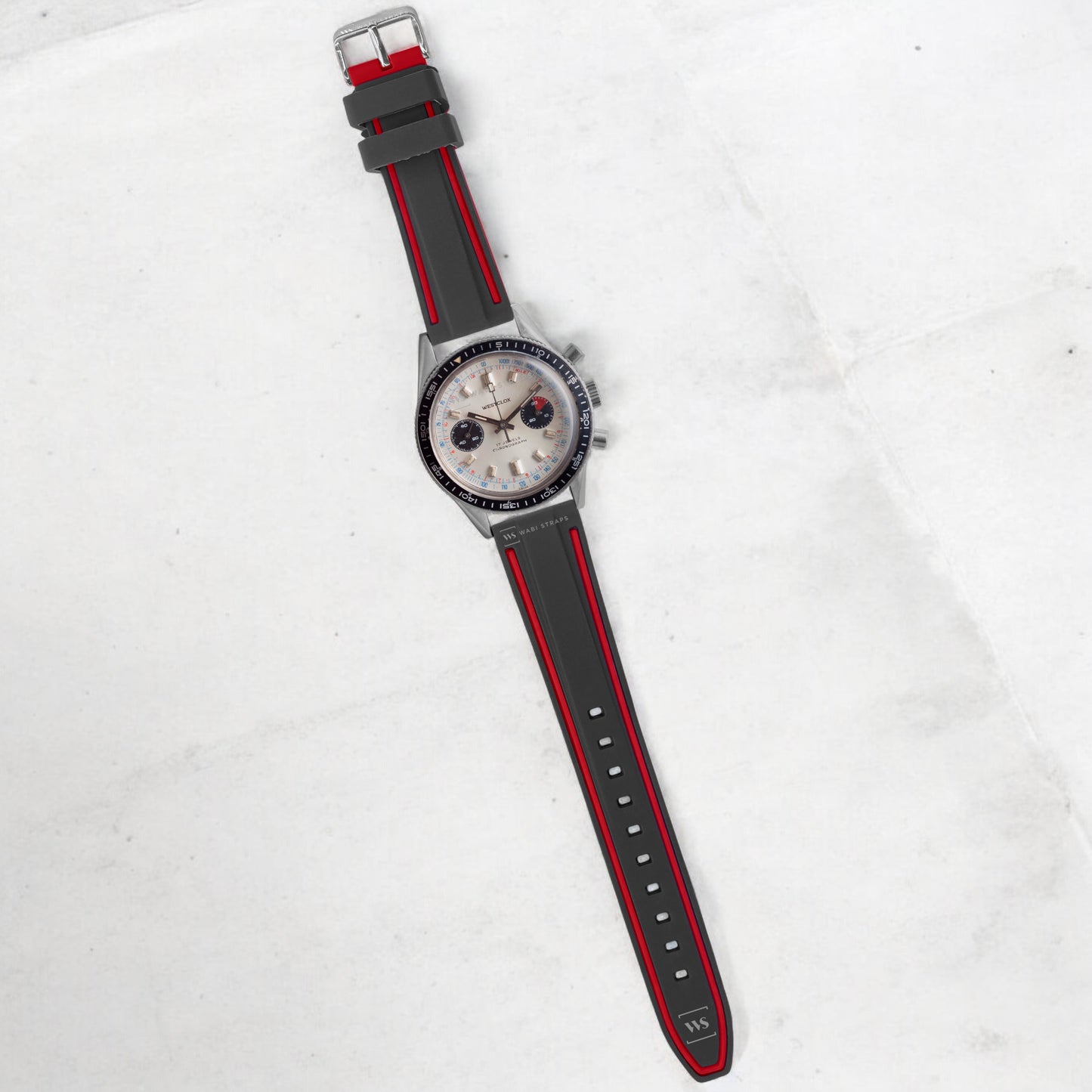 Red Trim Silicone Waterproof Strap