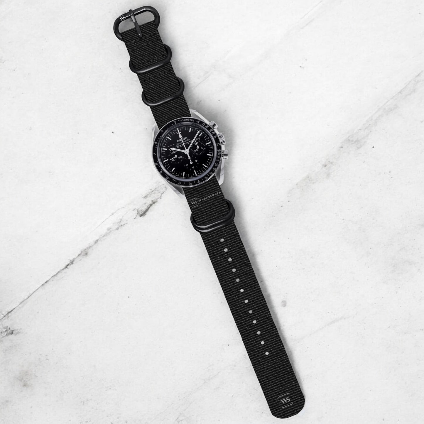 Black Plain 5-Ring Hardware NavSpec British Military Strap (Black Buckle)