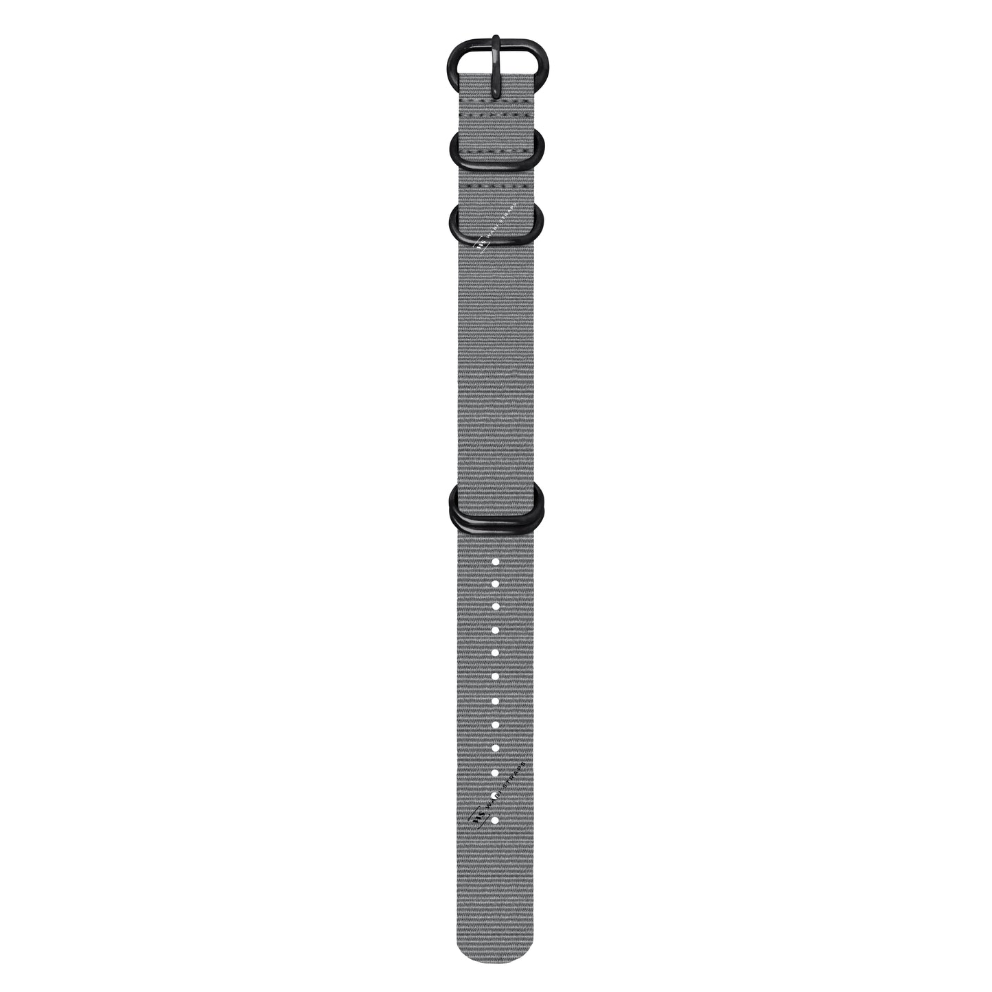 Grey Plain 5-Ring Hardware NavSpec British Military Strap (Black Buckle)
