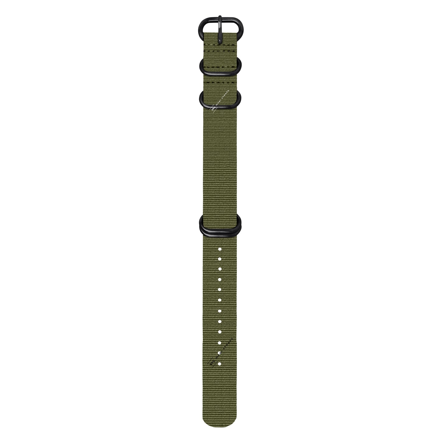 Army Green Plain 5-Ring Hardware NavSpec British Military Strap (Black Buckle)