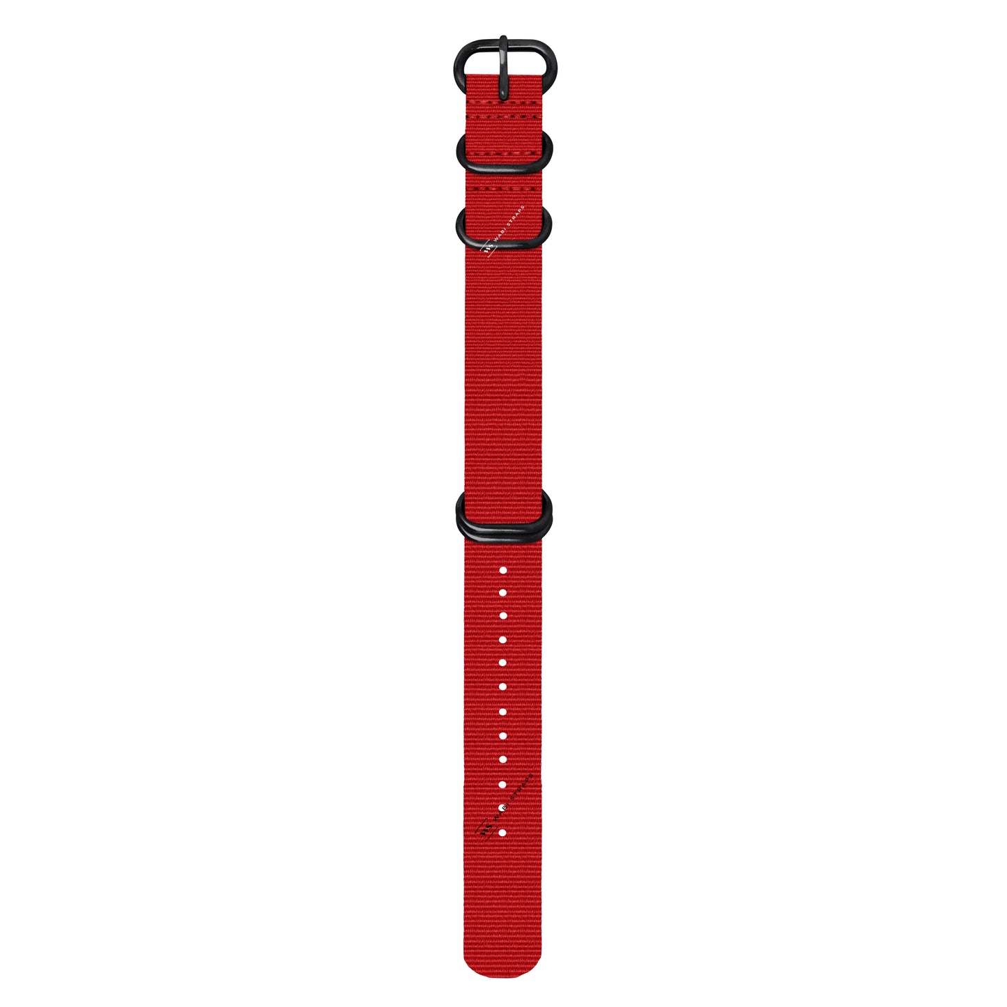 Red Plain 5-Ring Hardware NavSpec British Military Strap (Black Buckle)