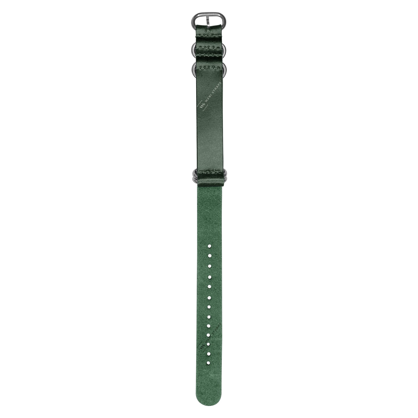 Dark Green Vintage Leather 5-Ring Hardware NavSpec British Military Strap