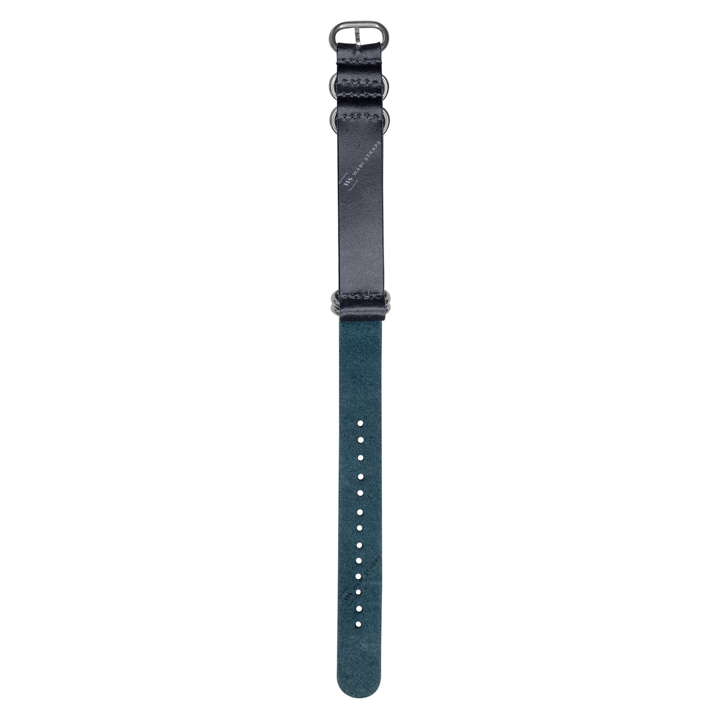 Dark Blue Vintage Leather 5-Ring Hardware NavSpec British Military Strap