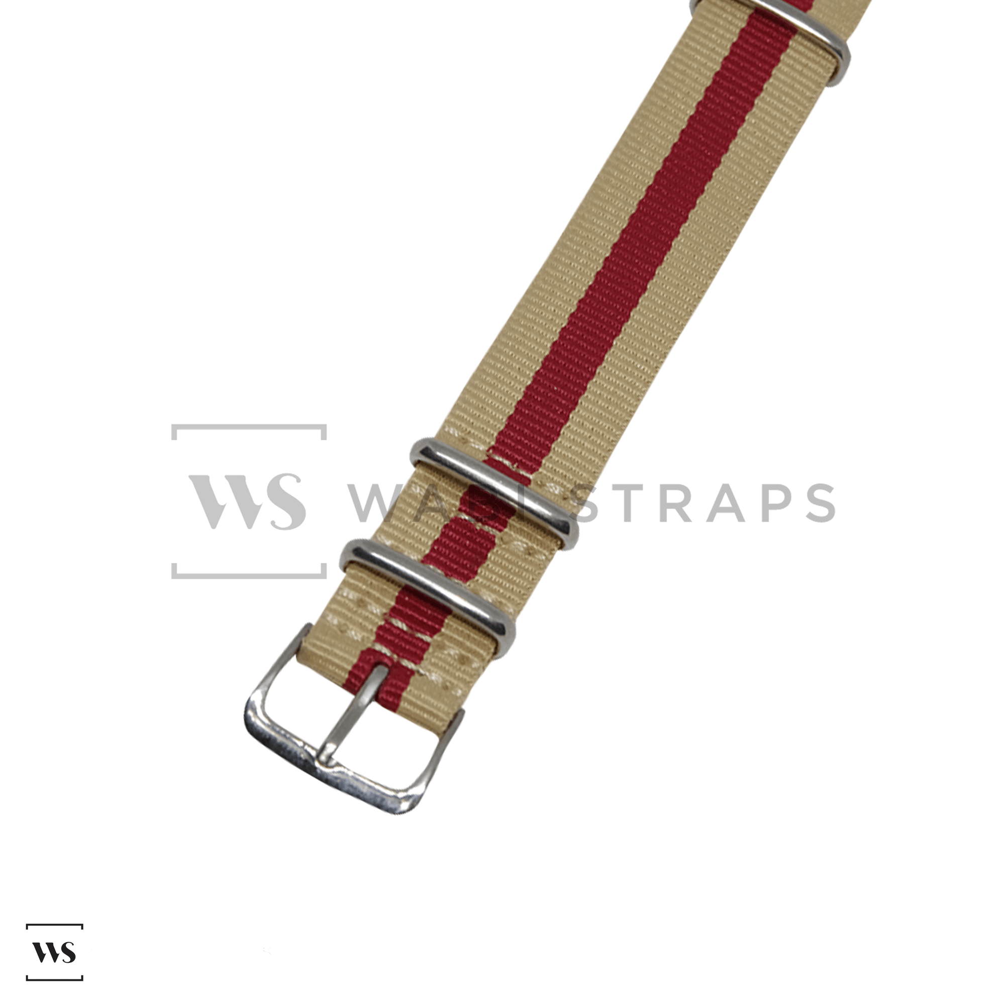 Beige & Red Classic British Military Watch Strap