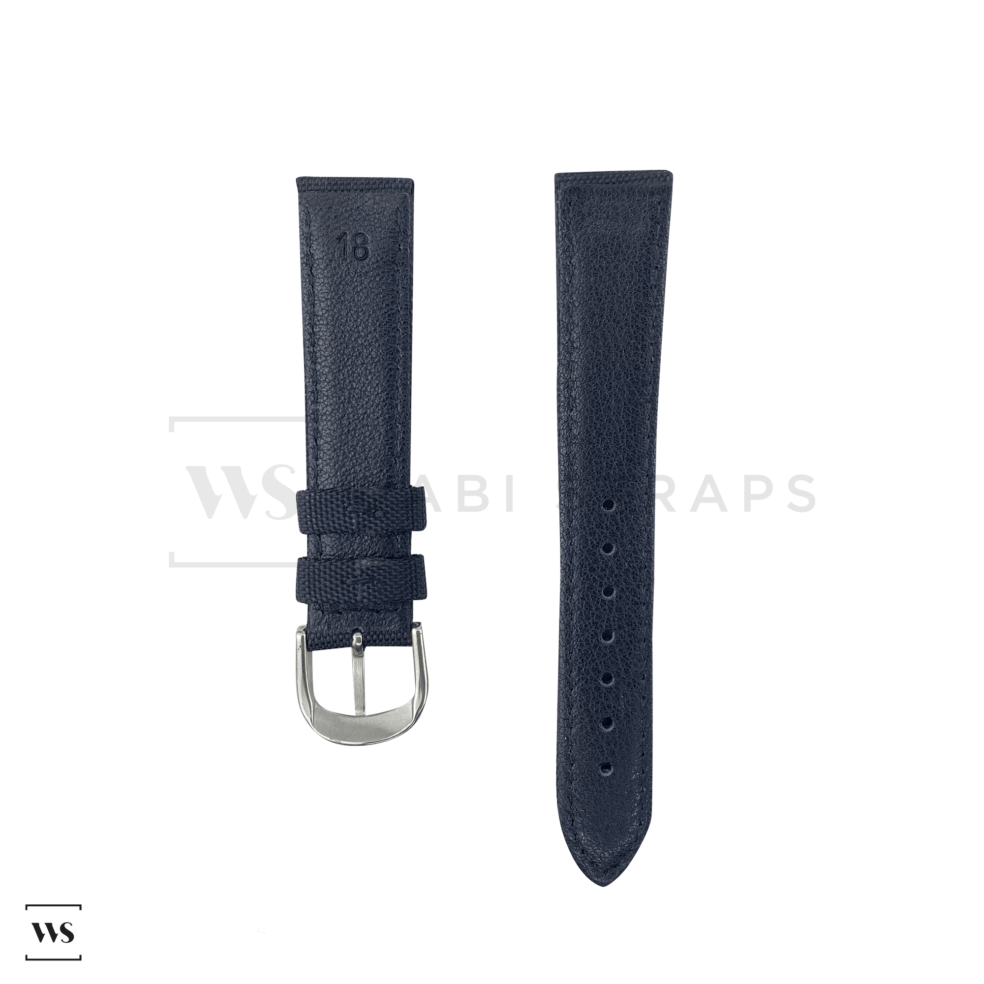 Black Kevlar Leather Watch Strap Front