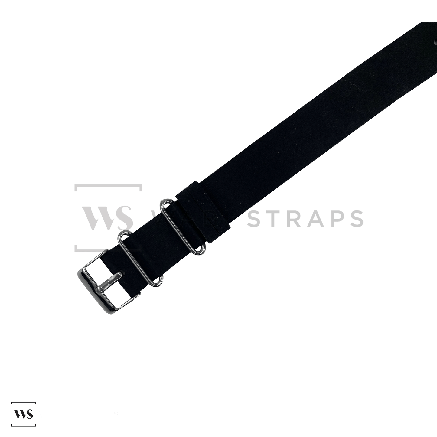 Black Rubber Single Pass Strap